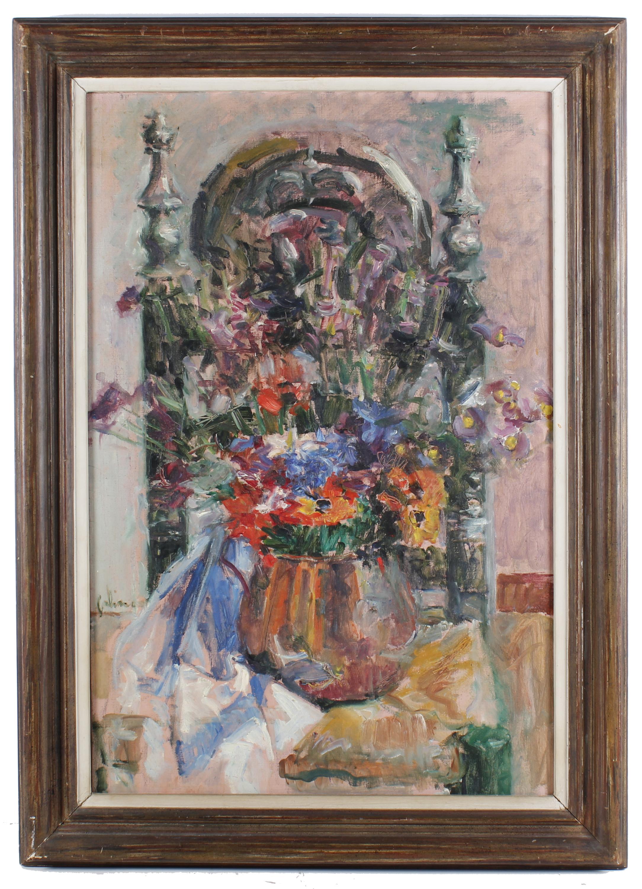 GABINO REY SANTIAGO (1928-2006) "FLOWERS VASE".