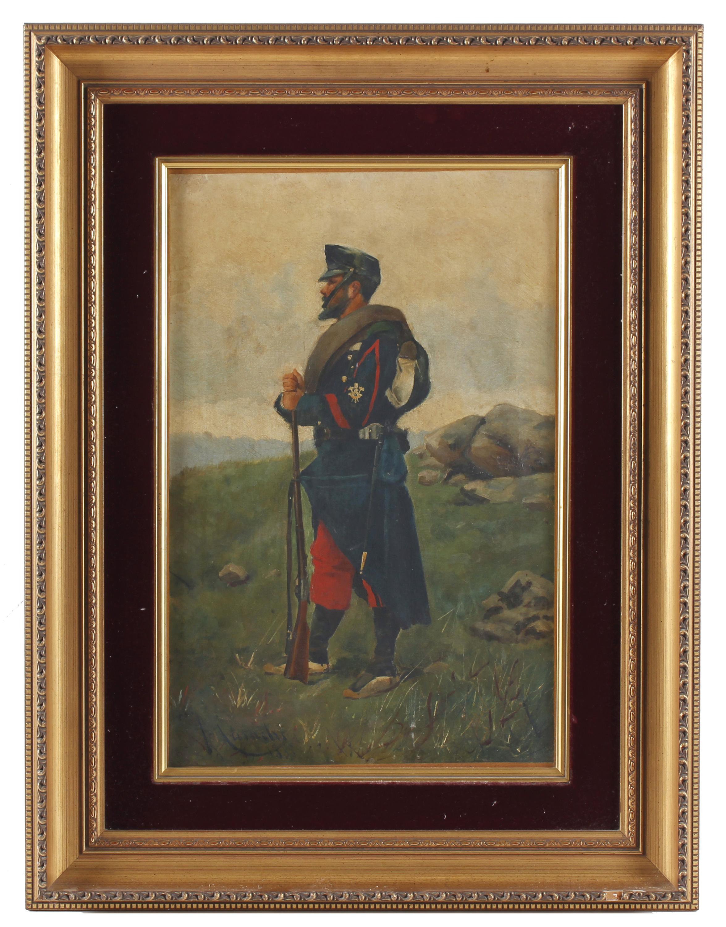 ESCUELA CATALANA, SIGLO XIX-XX. "SOLDADO", 1888.