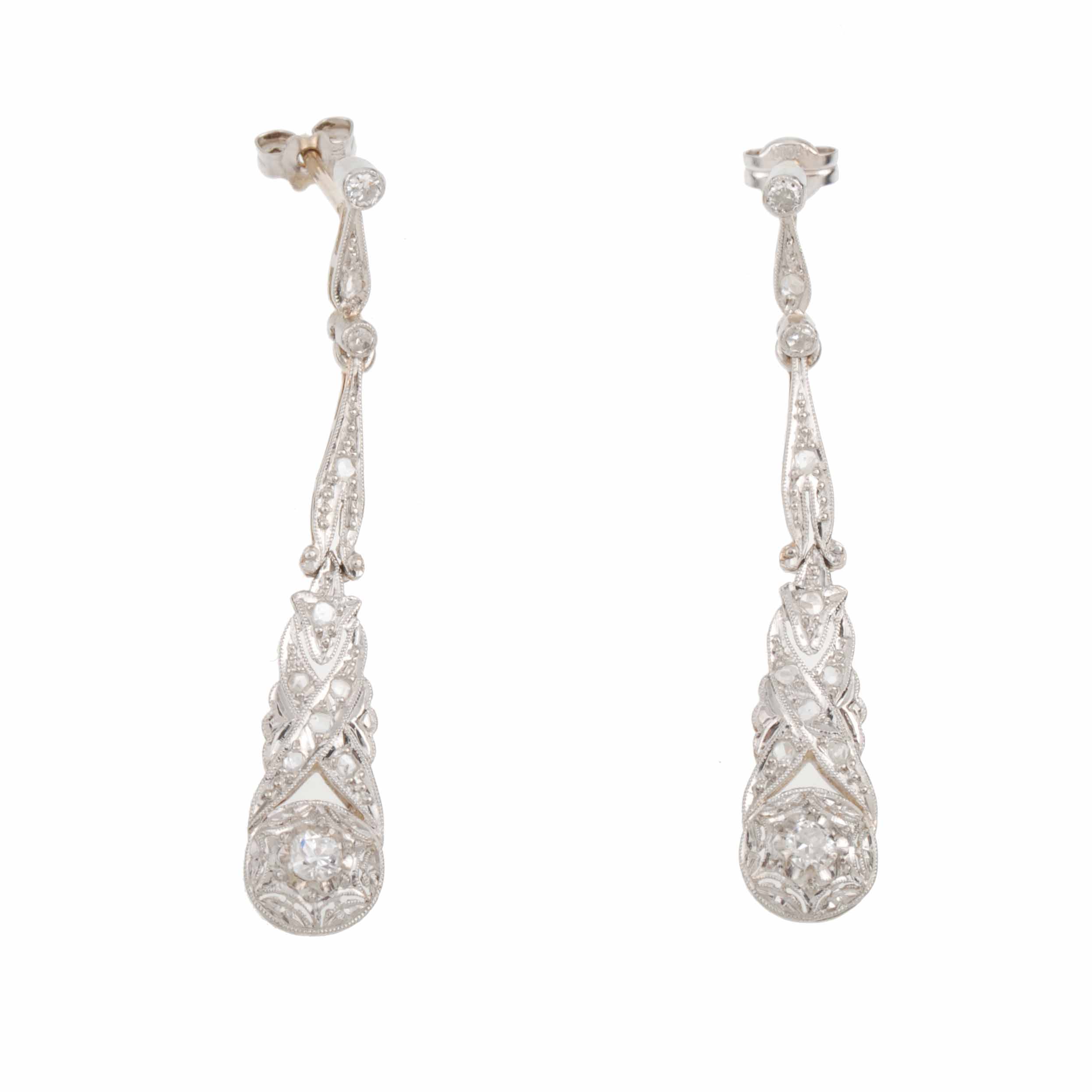 ART NOUVEAU STYLE LONG EARRINGS.