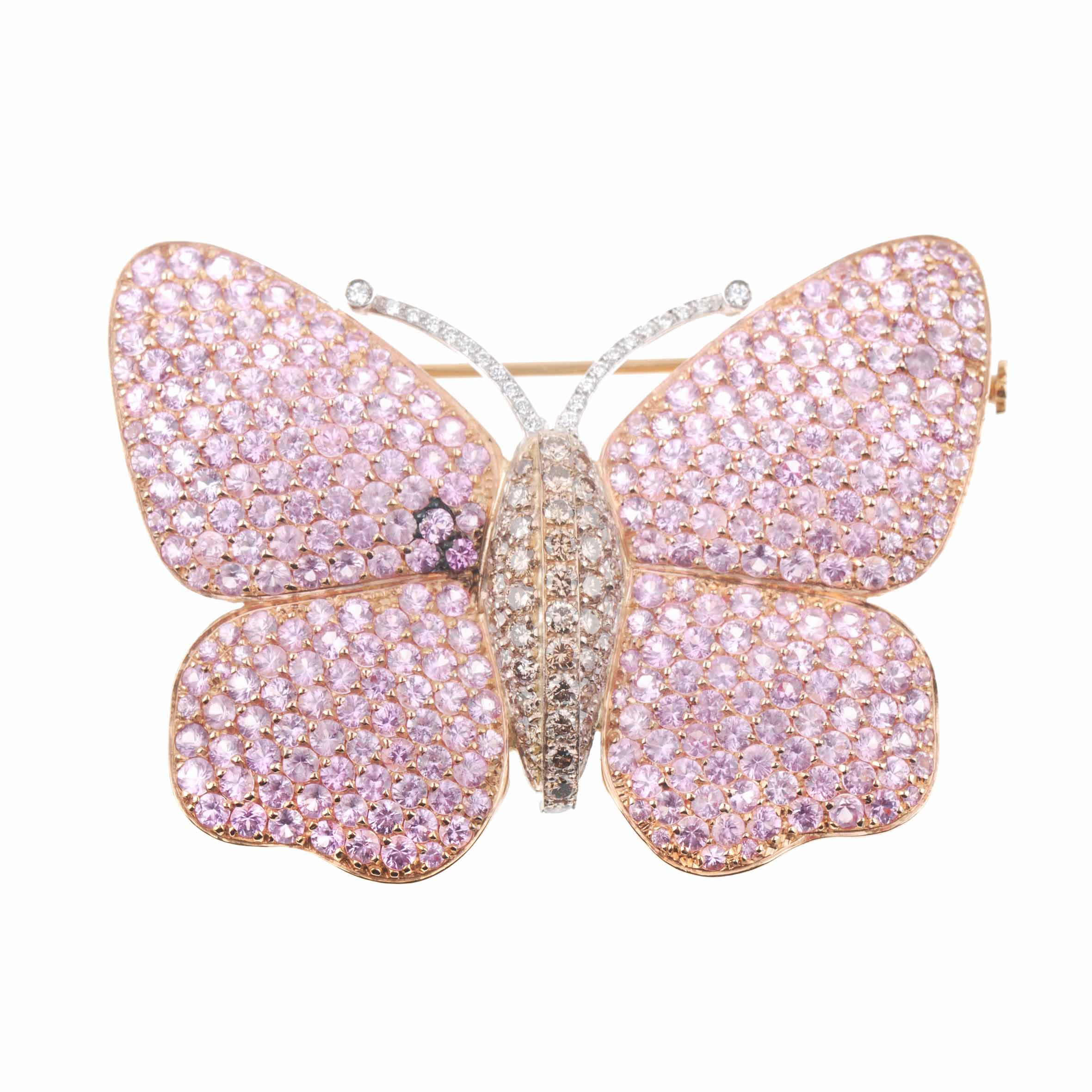 BROCHE MARIPOSA DIAMANTES Y ZAFIROS.