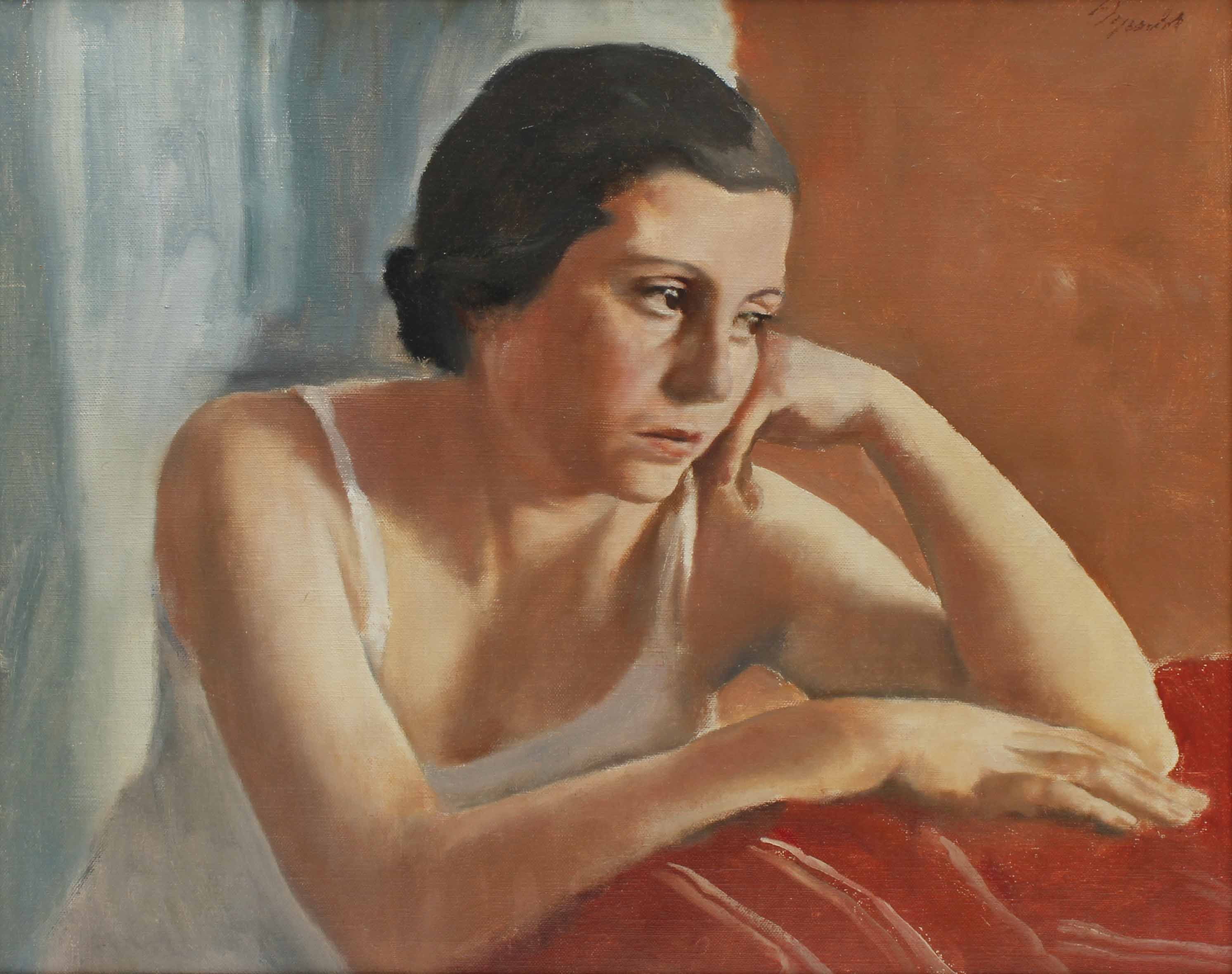 ALFREDO SISQUELLA ORIOL (1900-1964). "FIGURE (PORTRAIT OF A