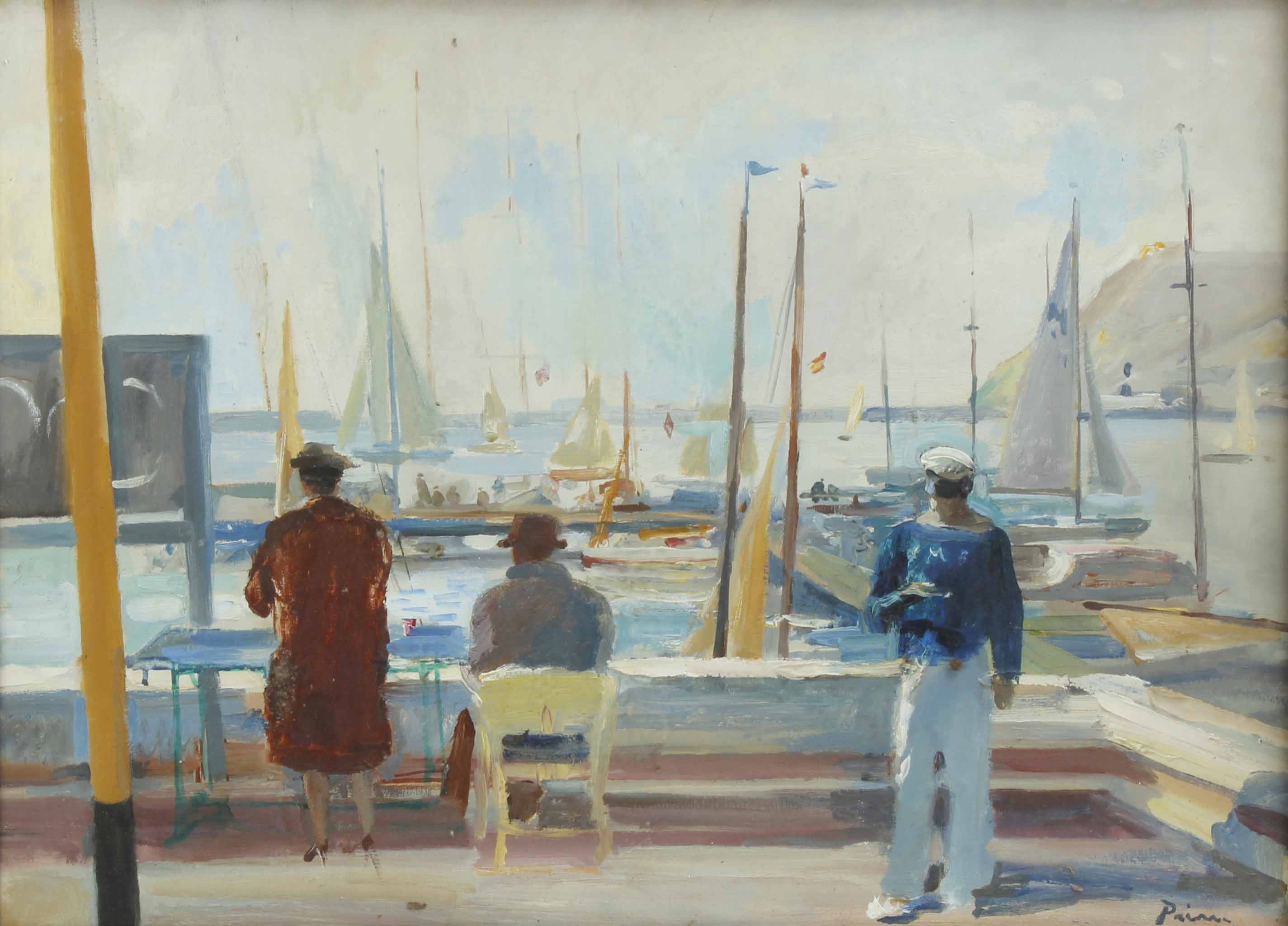 JOSEP MARIA PRIM GUYTO (1907-1973). "BARCELONA PORT WITH MO