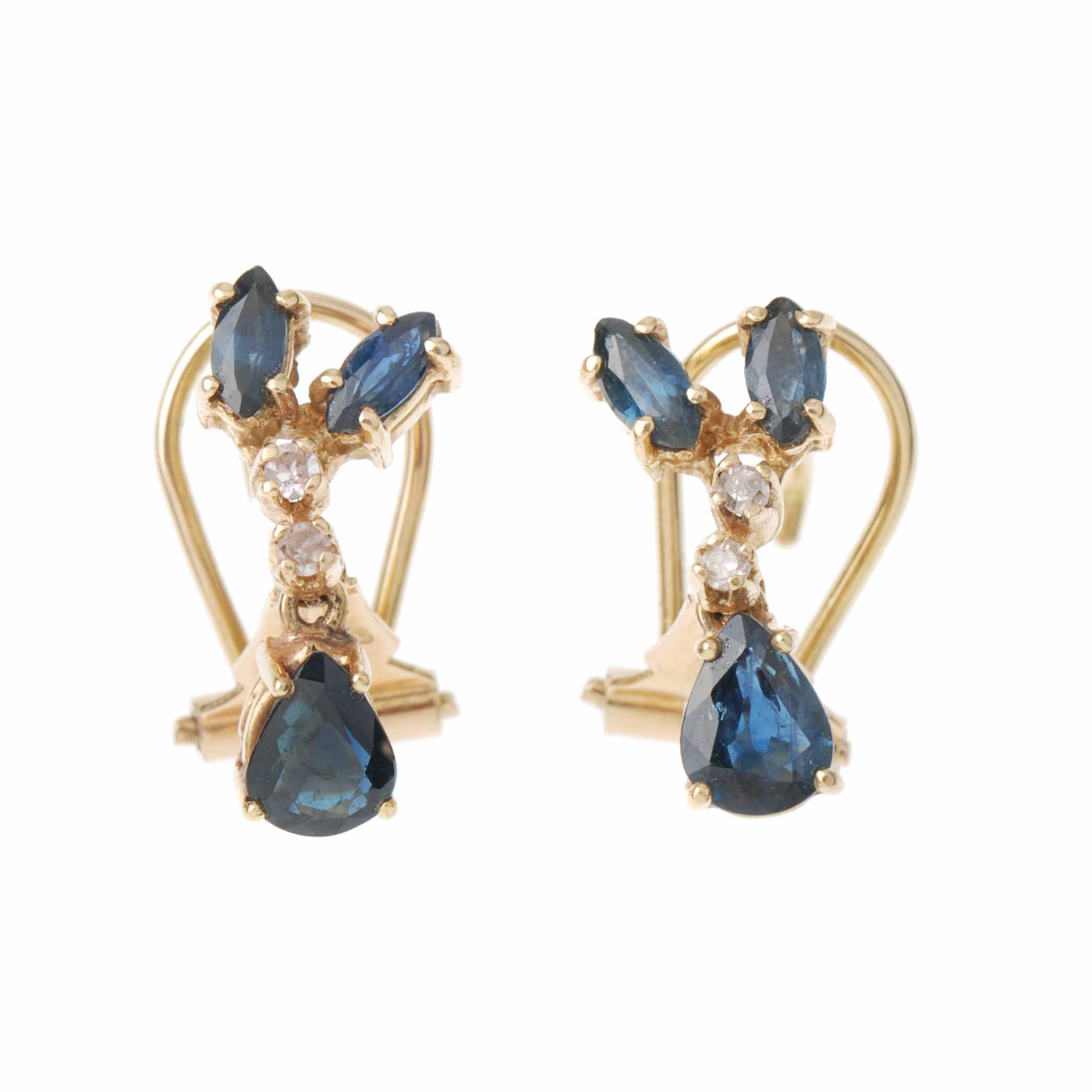 PENDIENTES DIAMANTES Y ZAFIROS.