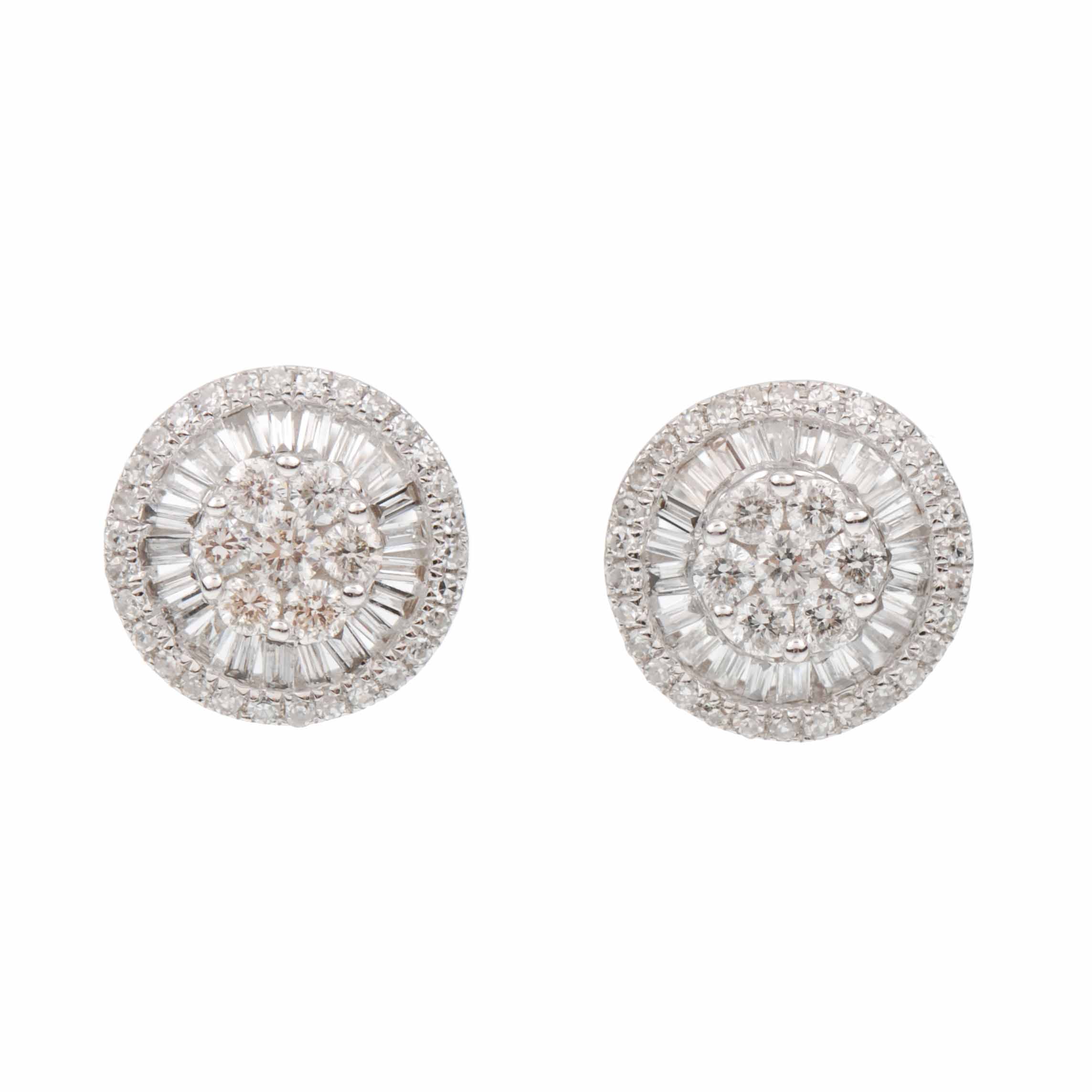 DIAMONDS ROSETTE EARRINGS.