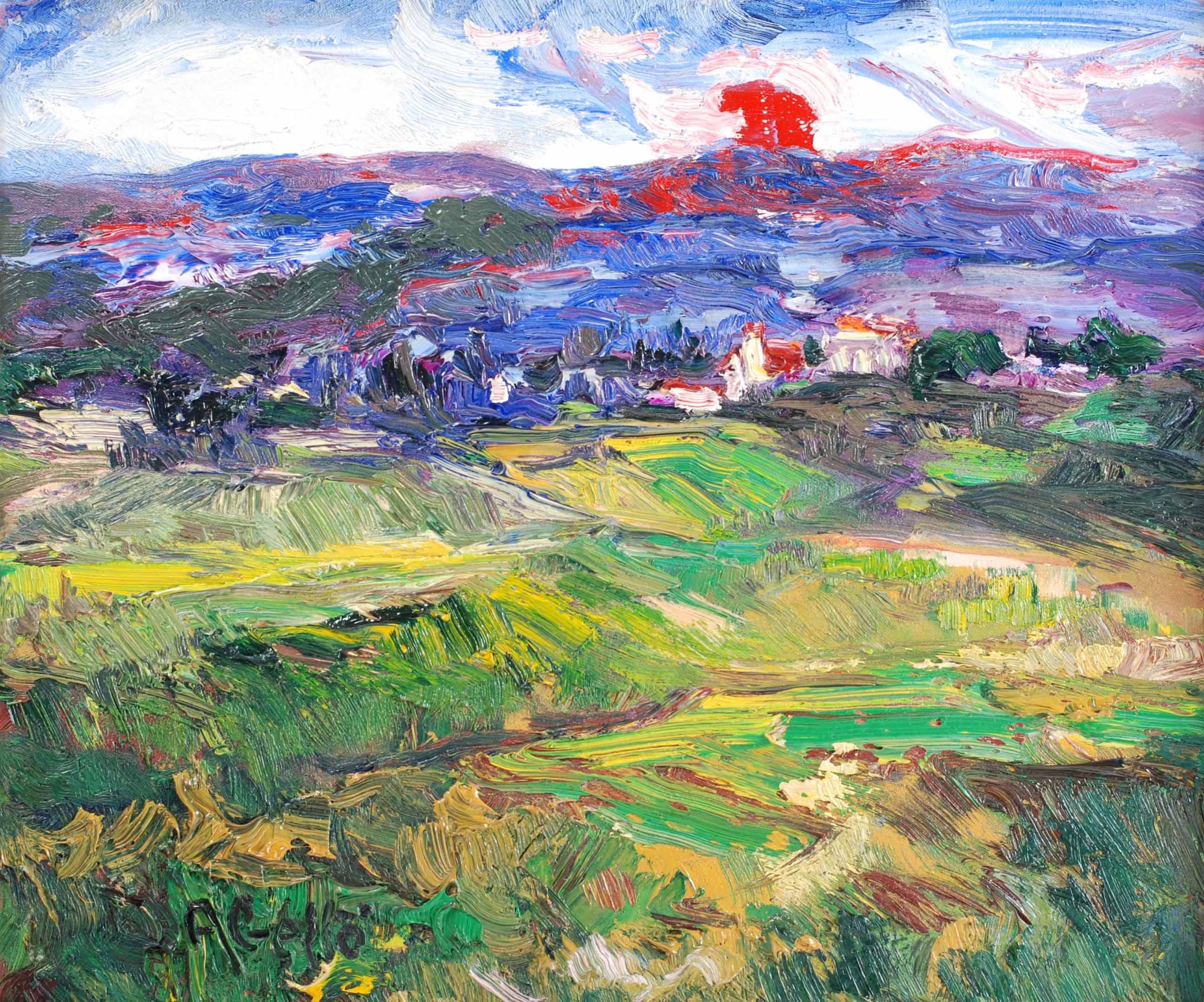 JOAN ABELLÓ (1922-2008). "PAISAJE", 1990.