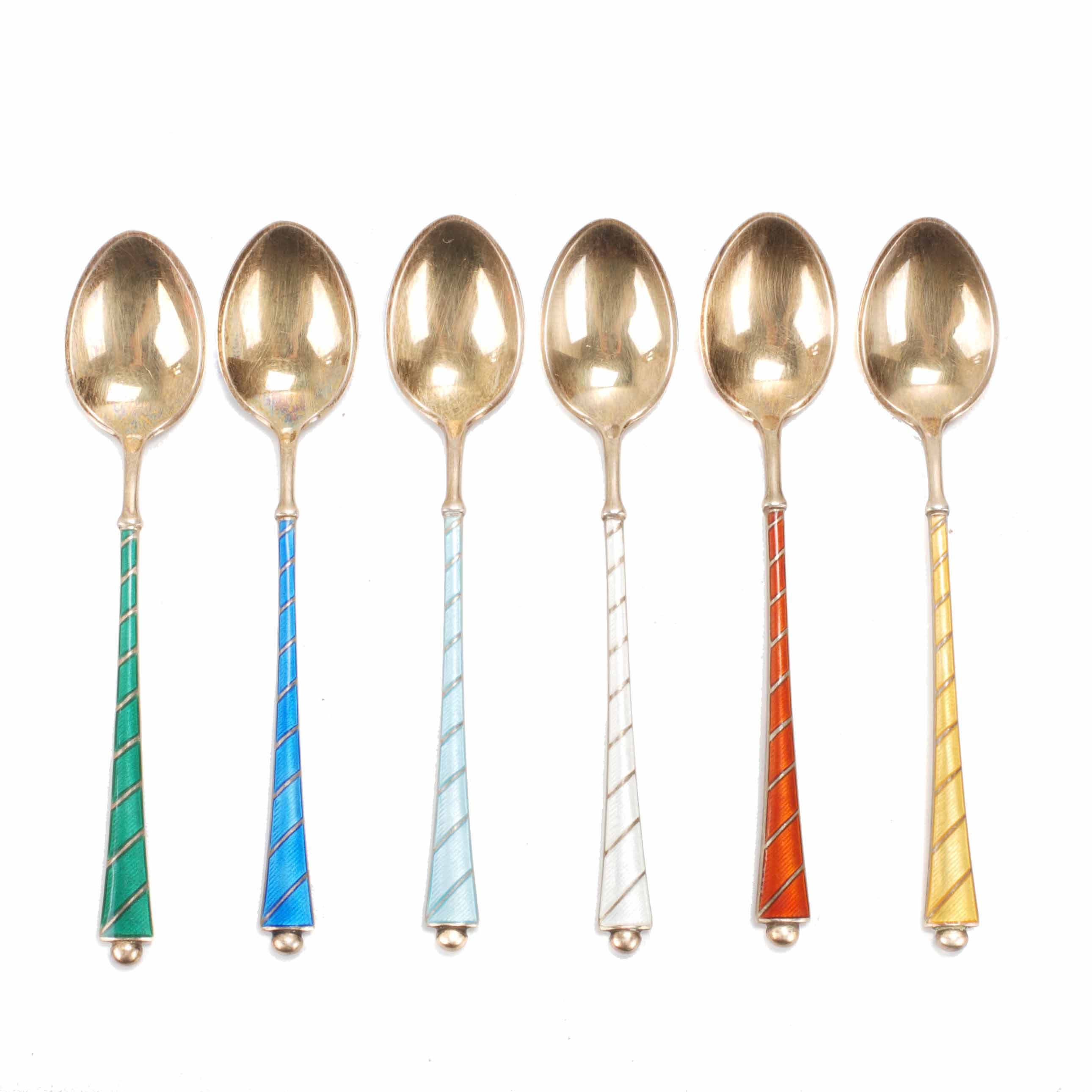 SET OF SIX ELA DENMARK SPOONS IN SILVER, MID 20TH CENTURY