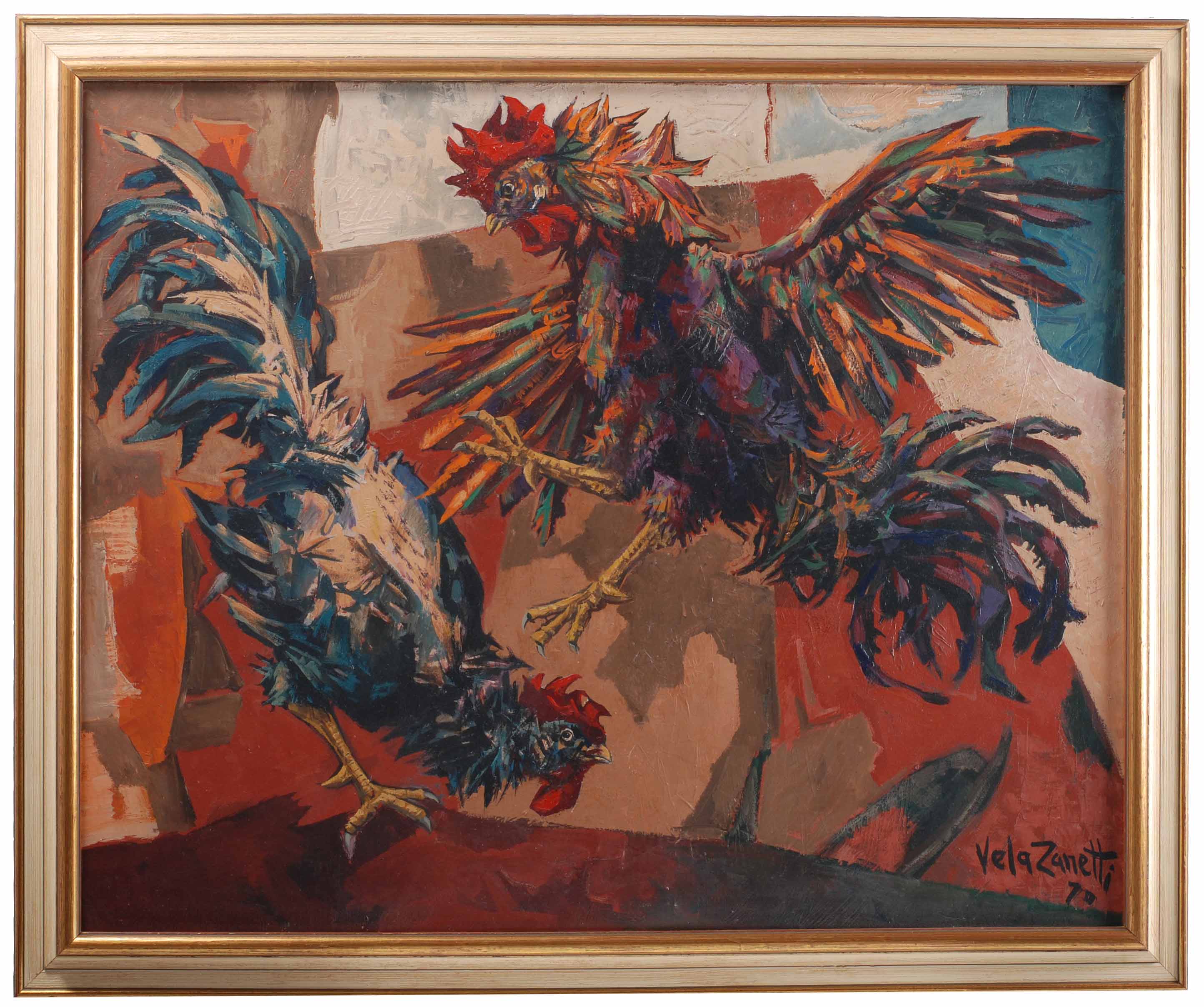 JOSÉ VELA ZANETTI (1913-1999). "PELEA DE GALLOS", 1970.