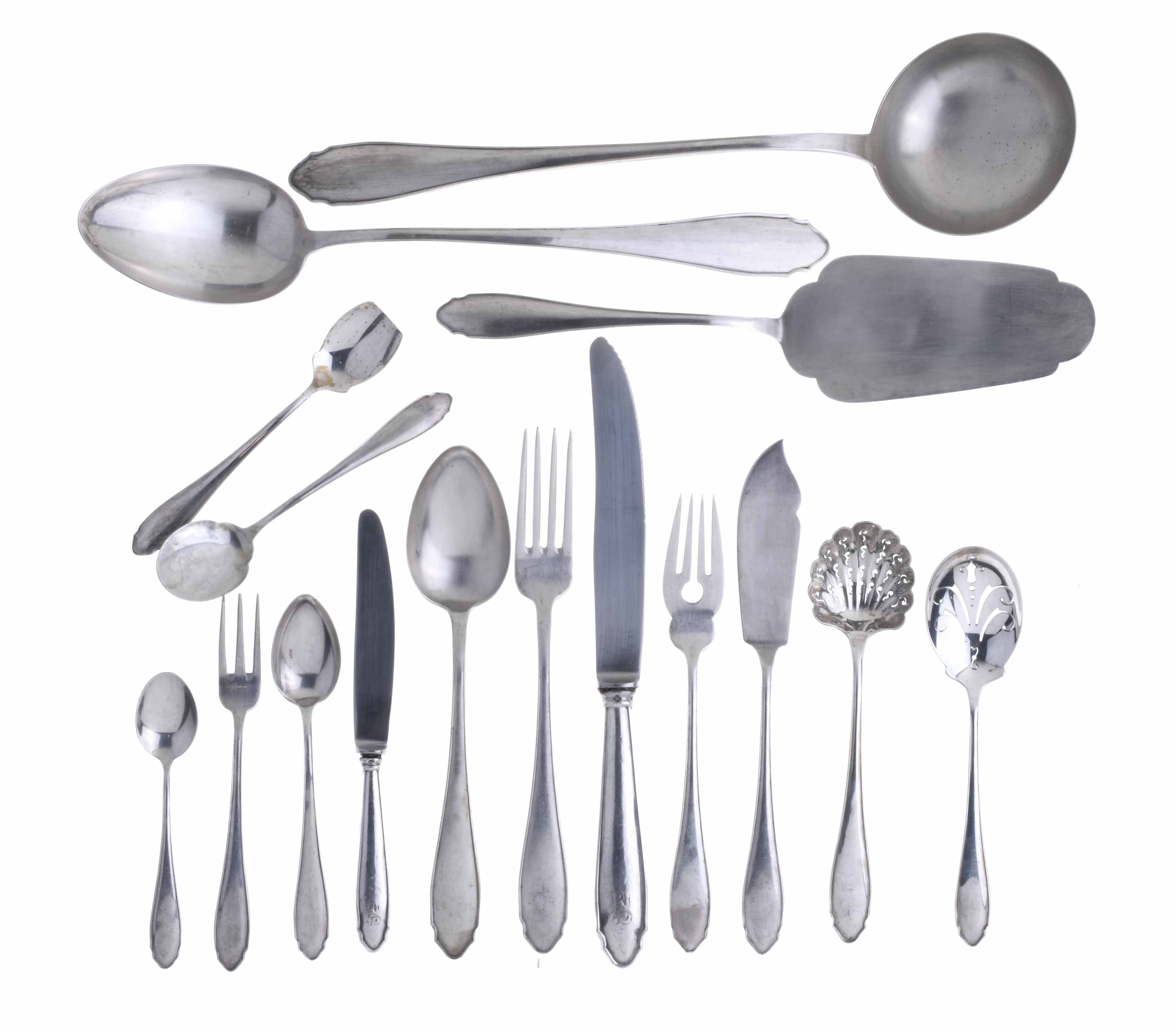 SPANISH SILVER CUTLERY, 20TH CENTURY.