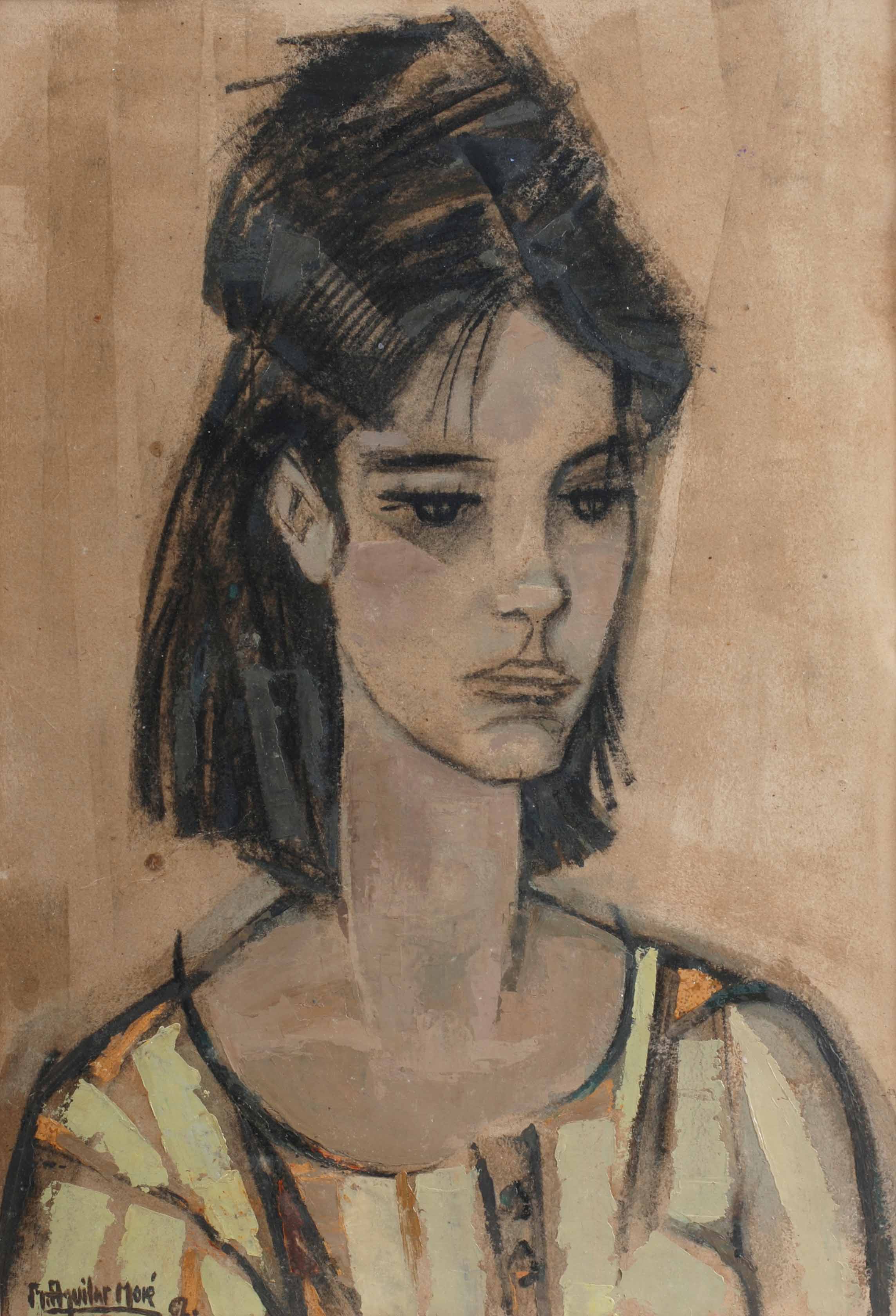 RAMÓN AGUILAR MORE (1924-2015). "UNA JOVEN", 1962.