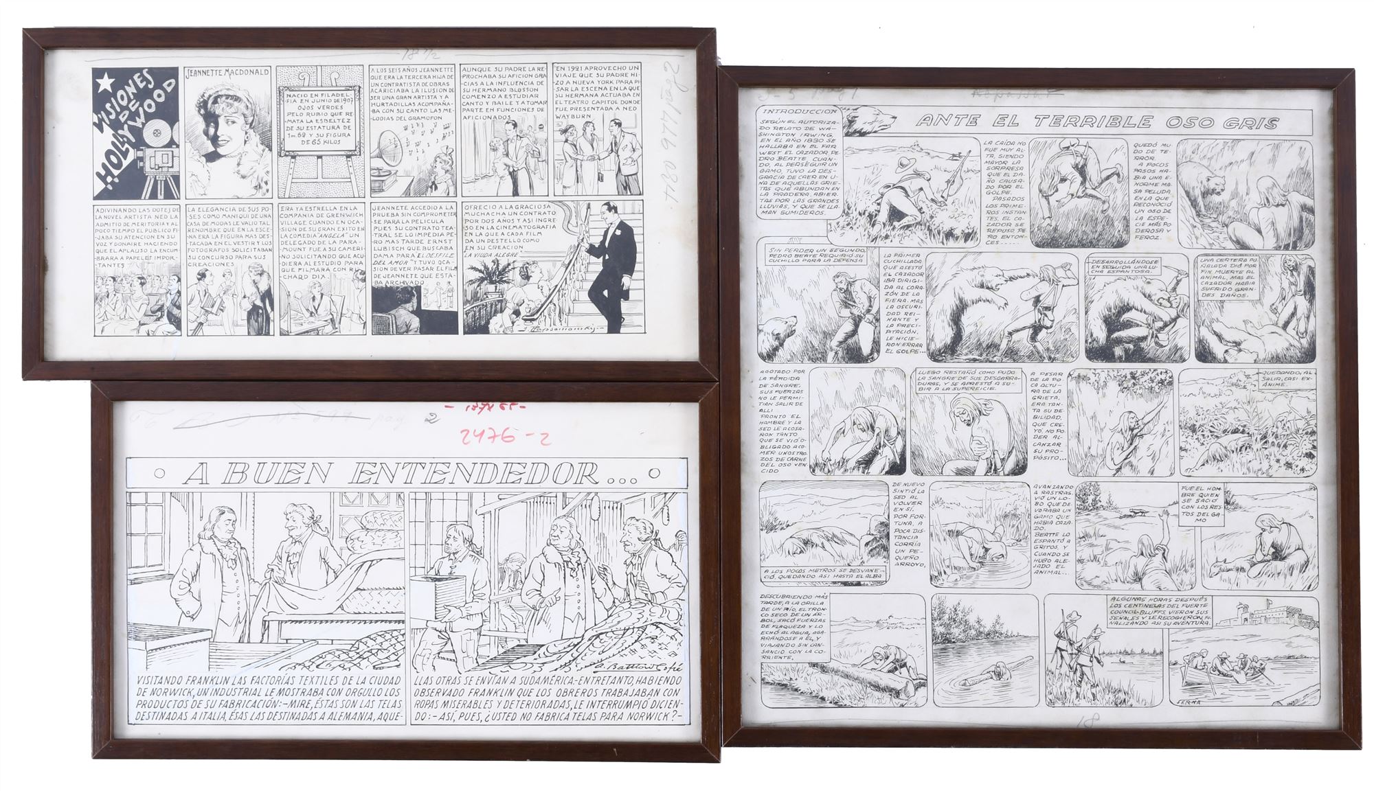 THREE ORIGINAL ILLUSTRATIONS FOR TBO.