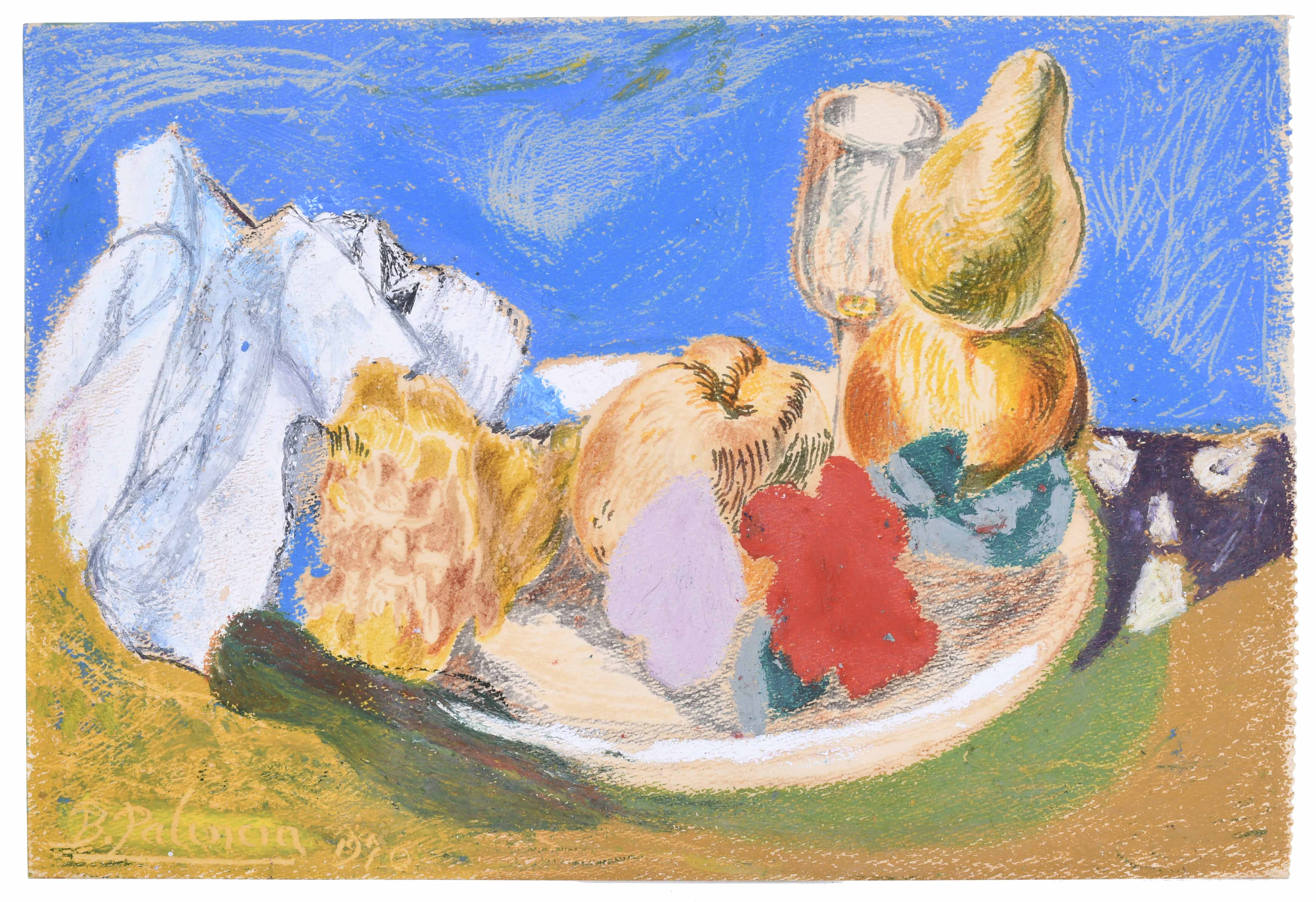 BENJAMÍN PALENCIA (1894-1980). "BODEGÓN CON FRUTA", 1970.