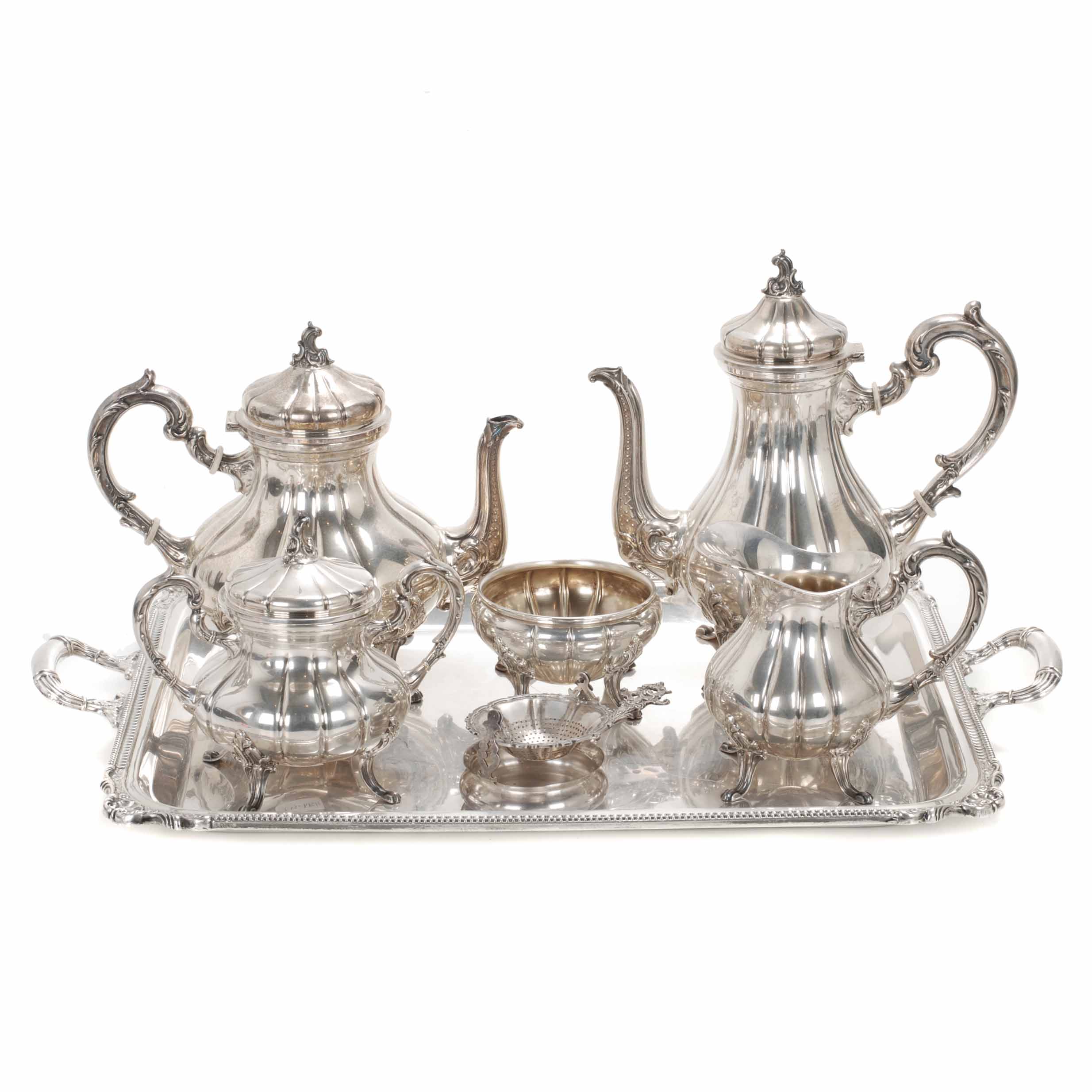 PERUVIAN SILVER TEA AND COFFEE SET, SECOND HALF OF THE 20TH