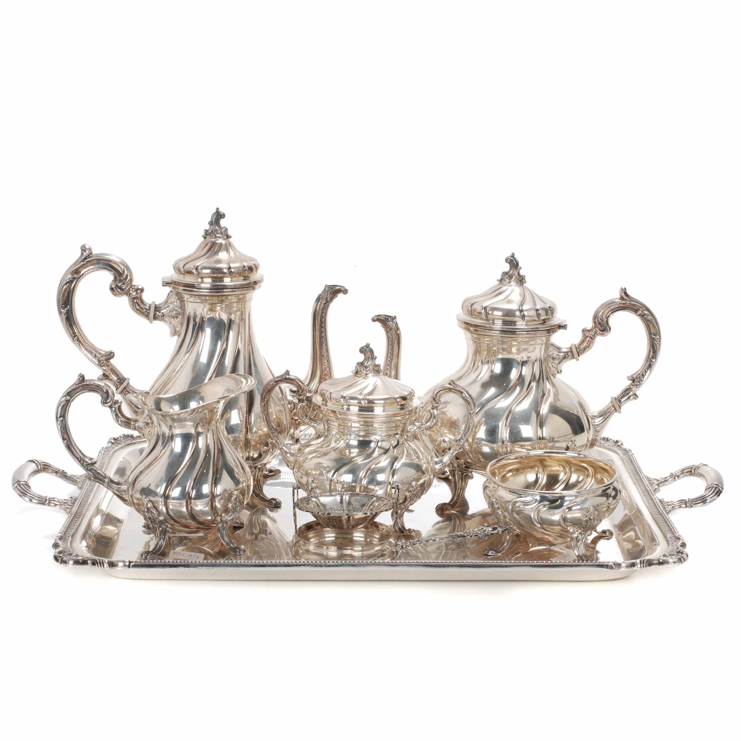 PERUVIAN SILVER TEA AND COFFEE SET, SECOND HALF OF THE 20TH