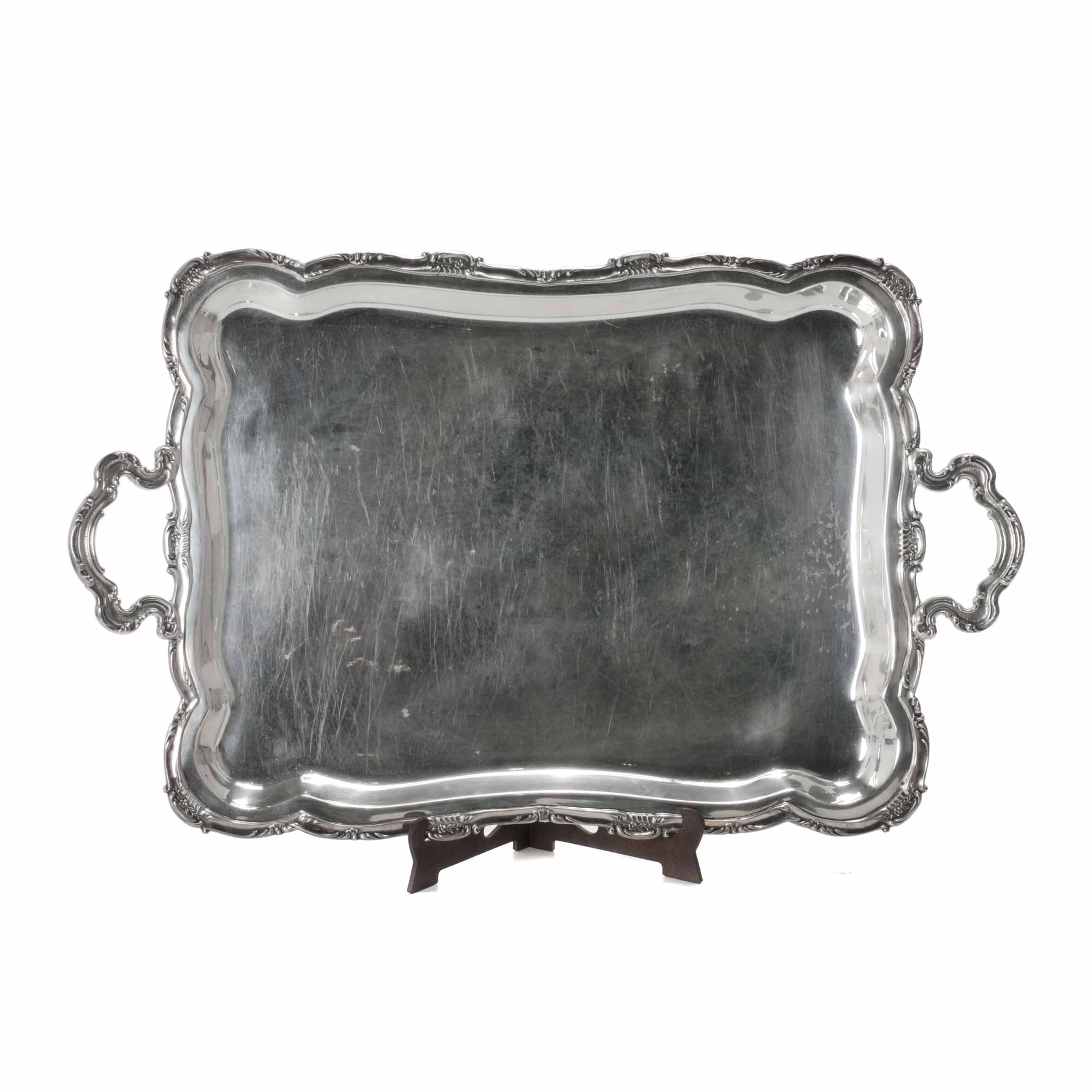 PERUVIAN SILVER TRAY, MID 20TH CENTURY. 