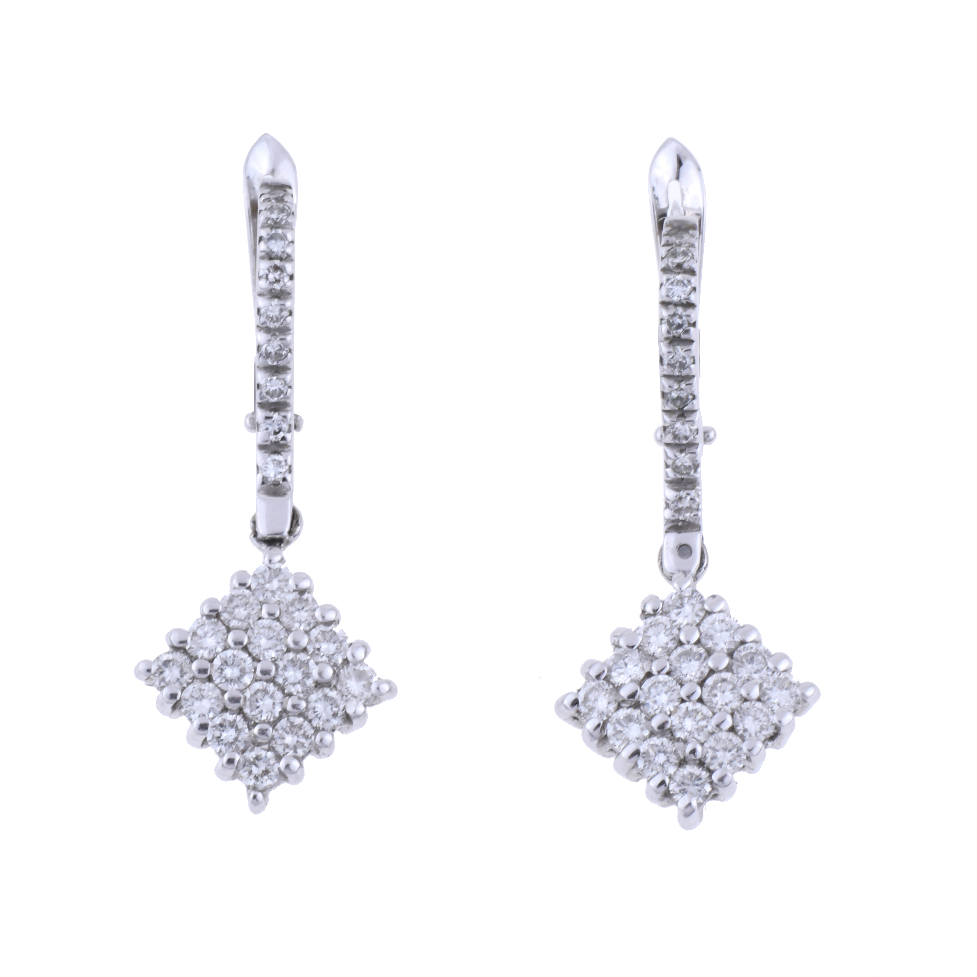 EARRINGS WITH DIAMONDS RHOMBUS.