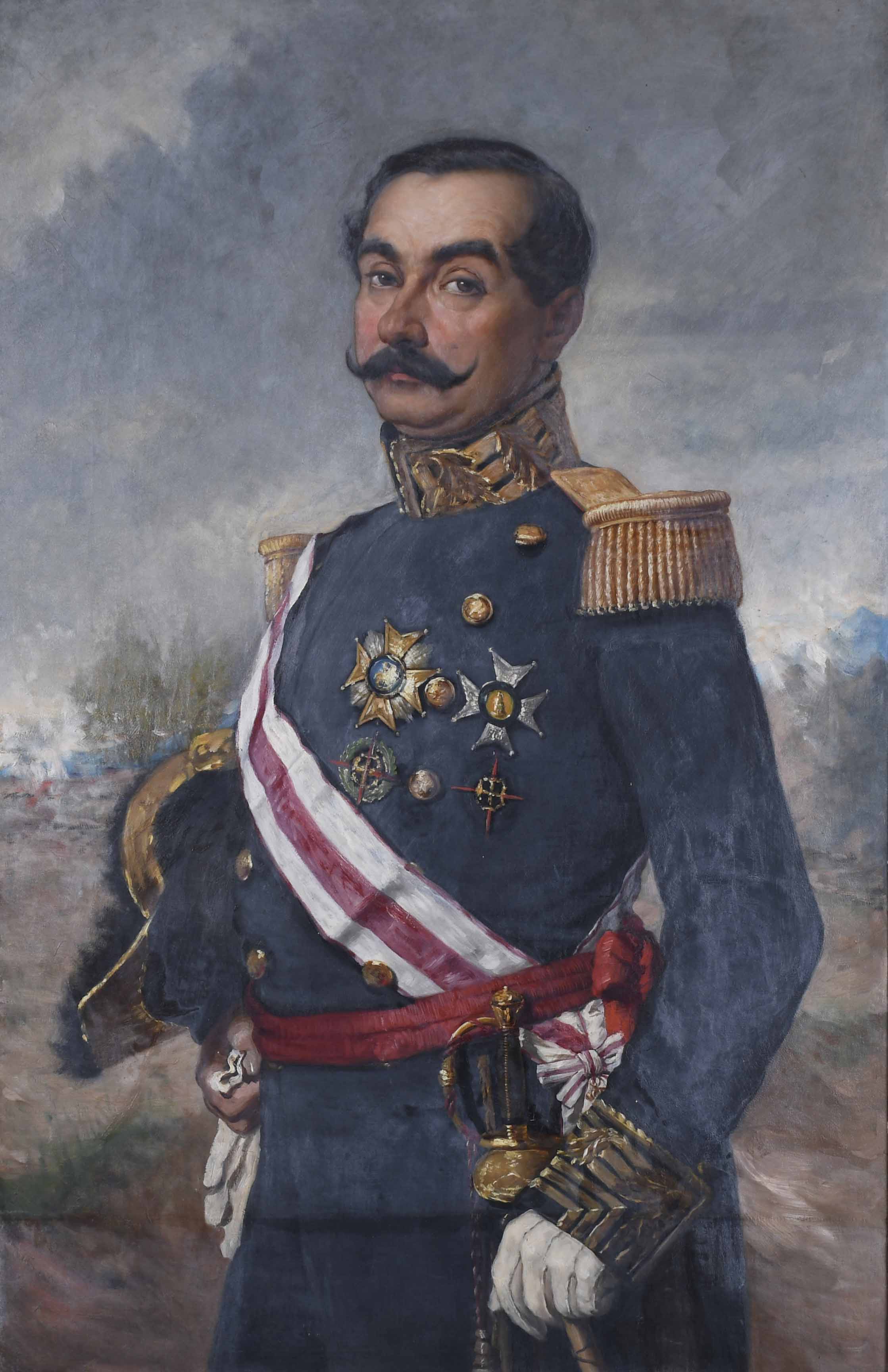 19TH CENTURY SPANISH SCHOOL "PORTRAIT OF A MILITARY MAN".