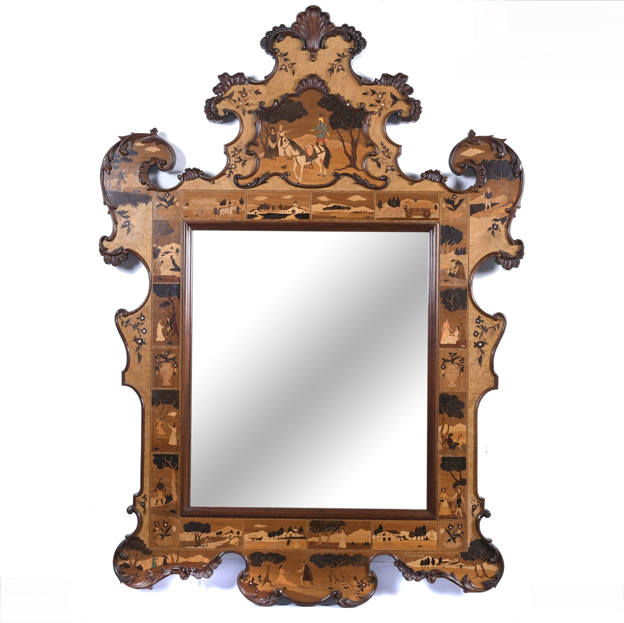 J. ORDOÑEZ. BARCELONA 18TH CENTURY STYLE WALL MIRROR, MID 2