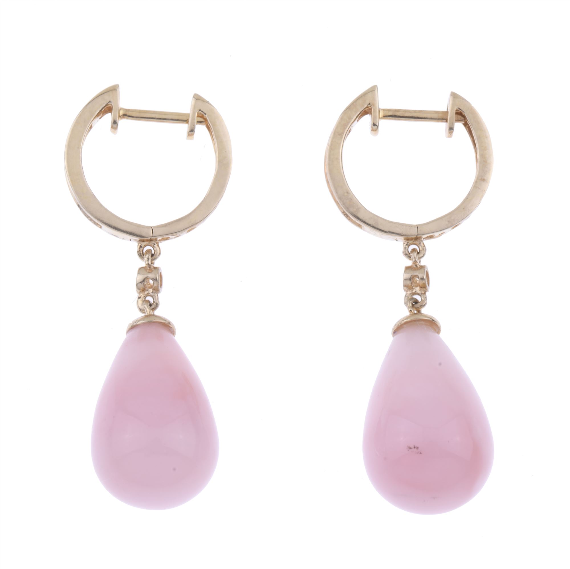 ROSE OPAL EARRINGS WITH DIAMONDS.