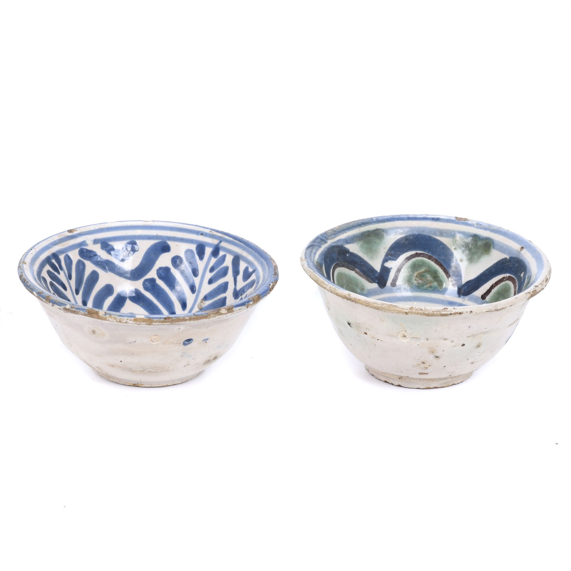 TWO ARAGONESE BOWLS FROM MUEL, SECOND HALF 17TH CENTURY.