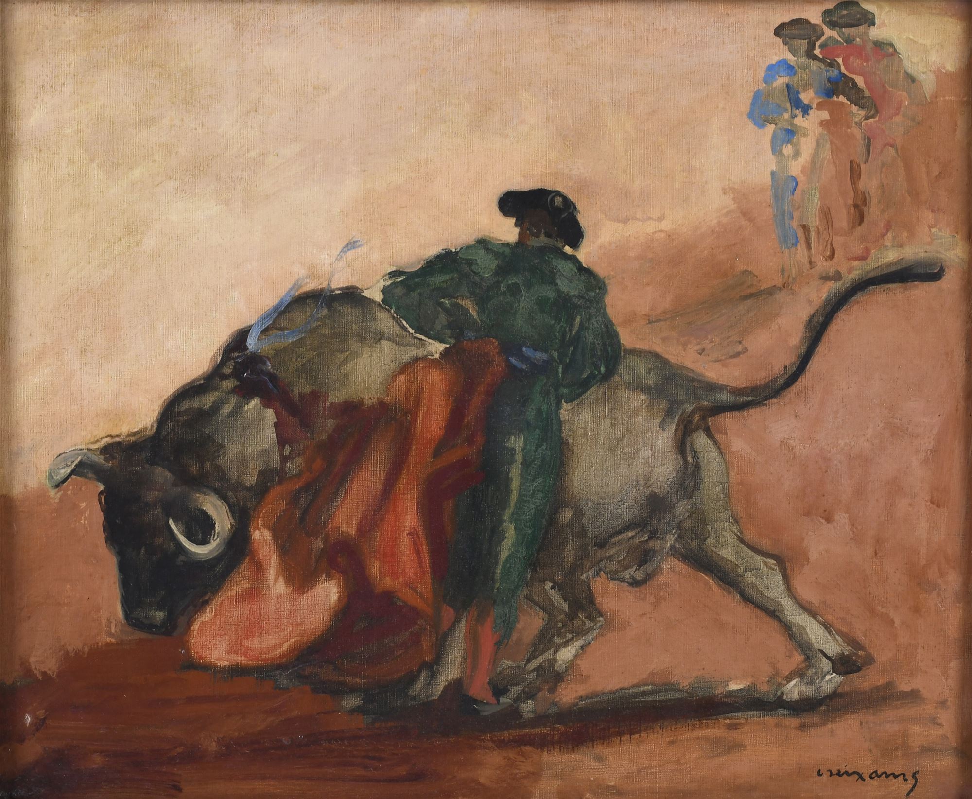 PERE CREIXAMS PICO (1893-1965). "BULLFIGHTING SCENE".