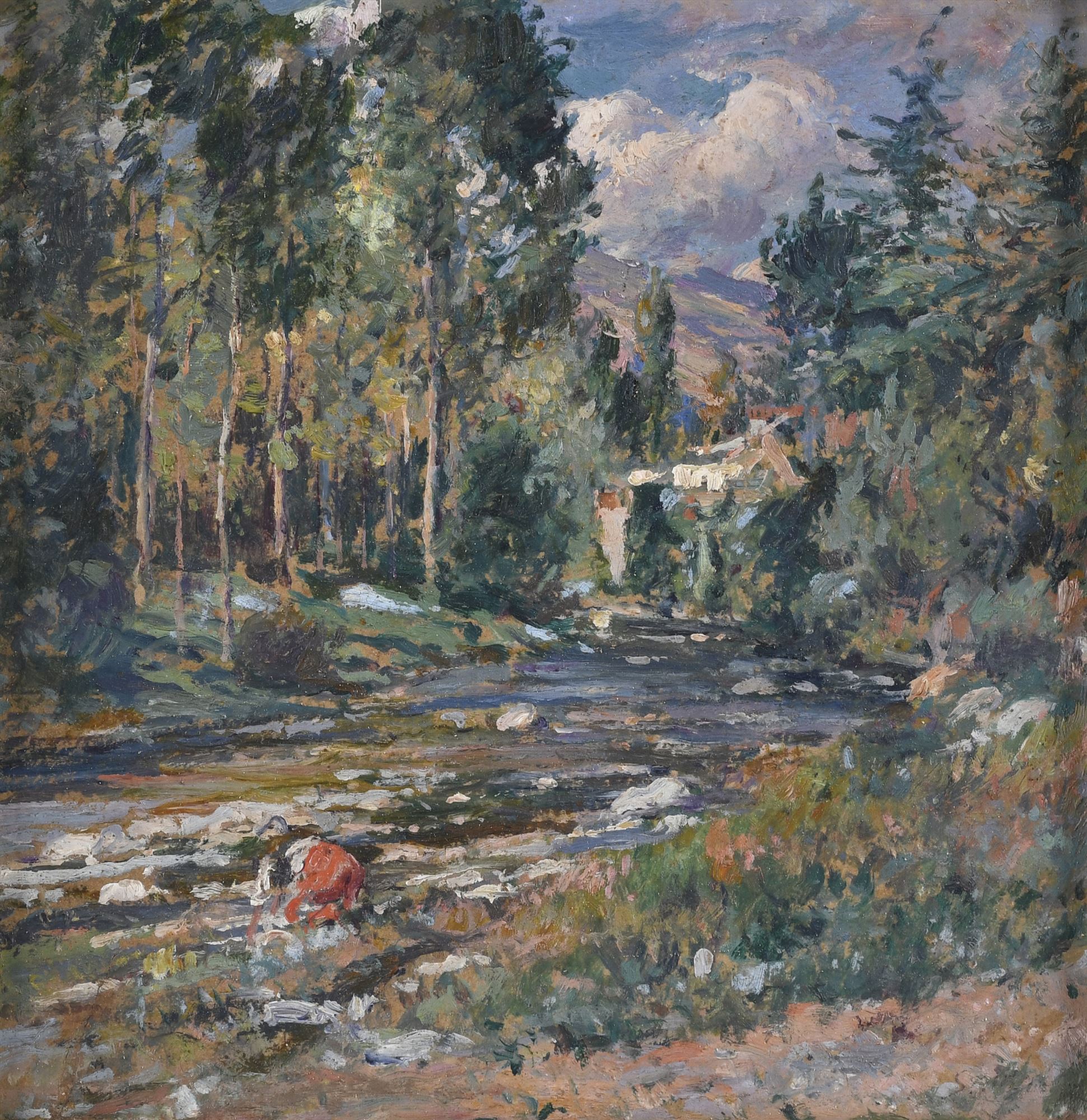 SEGUNDO MATILLA MARINA (1862-1937). "FIGURE BY THE RIVER", 