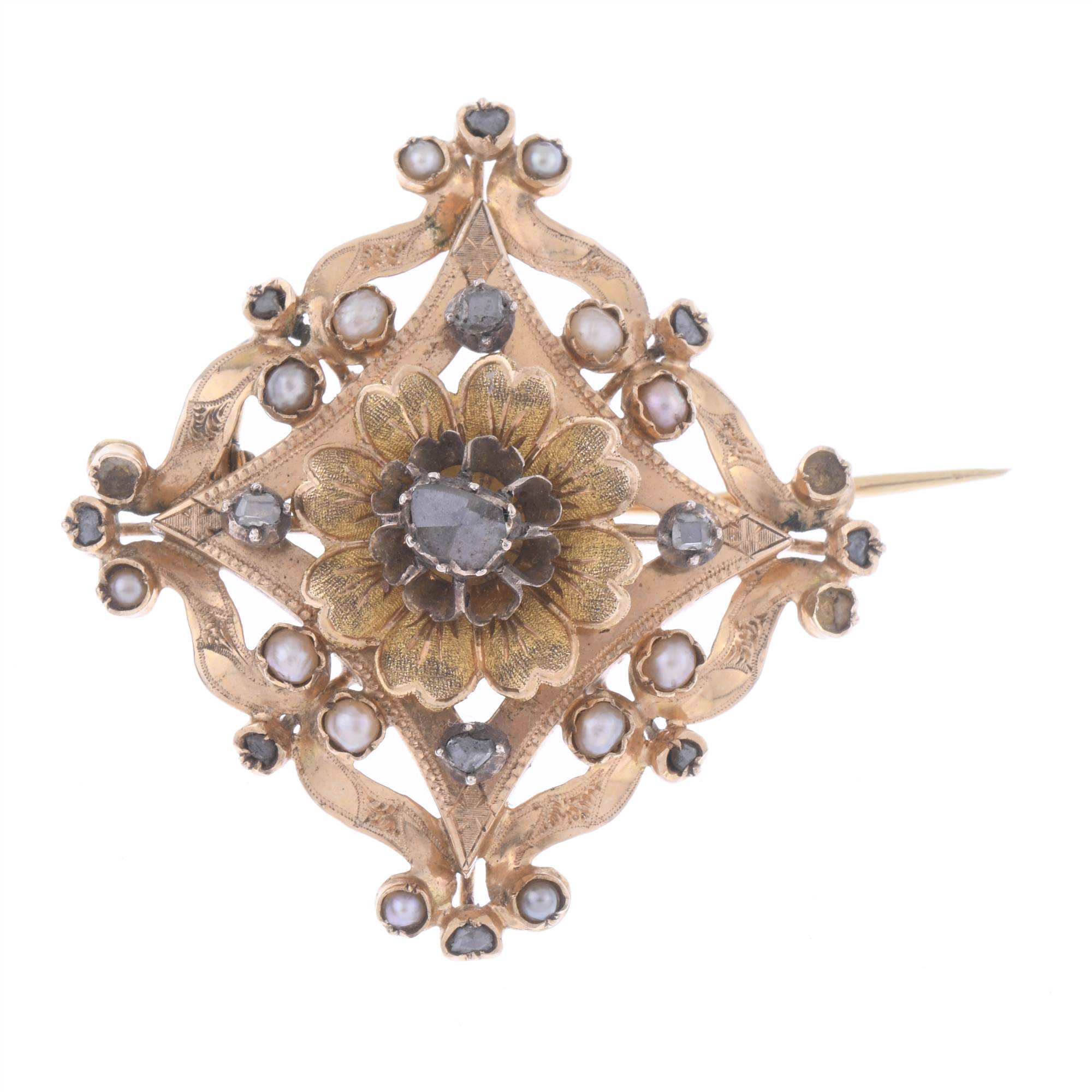 ALPHONSINE BROOCH IN GOLD AND DIAMONDS.