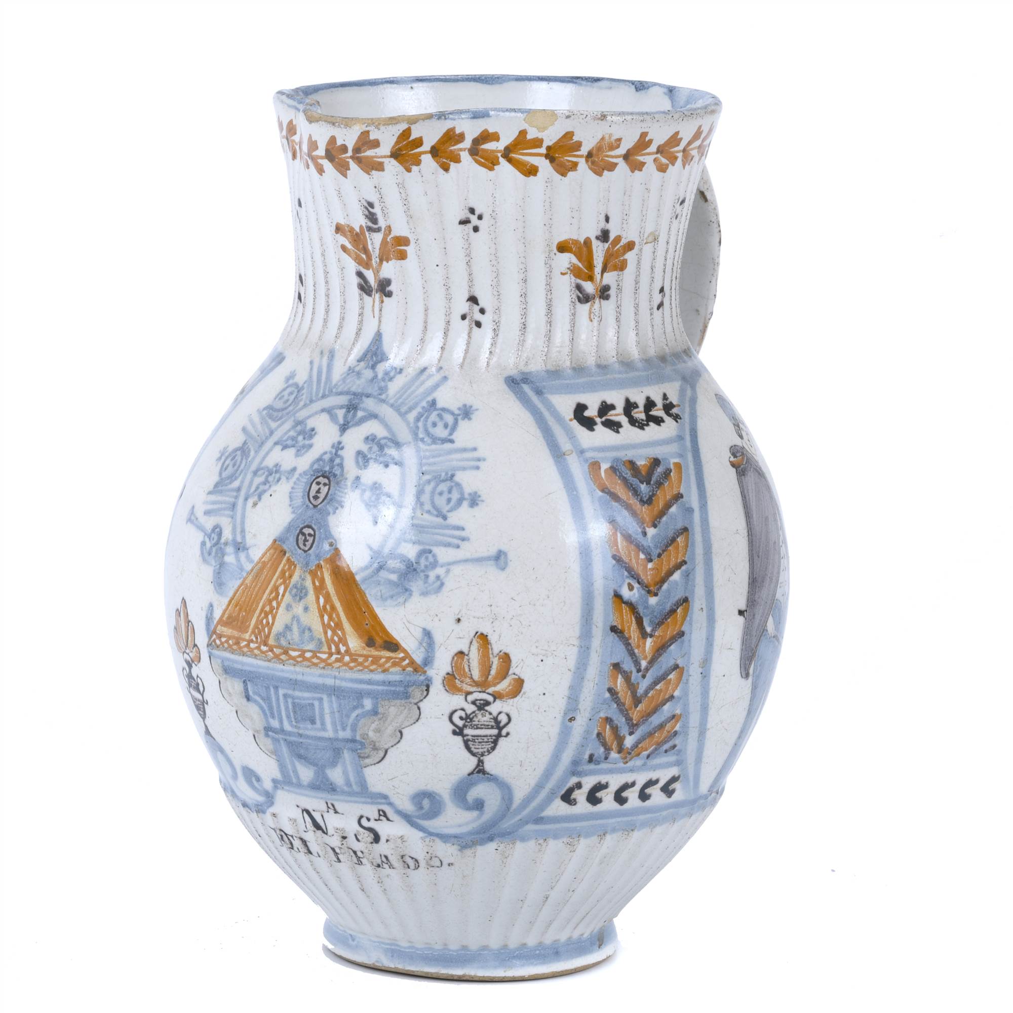 BALL JUG FROM TALAVERA DE LA REINA, 19TH CENTURY.