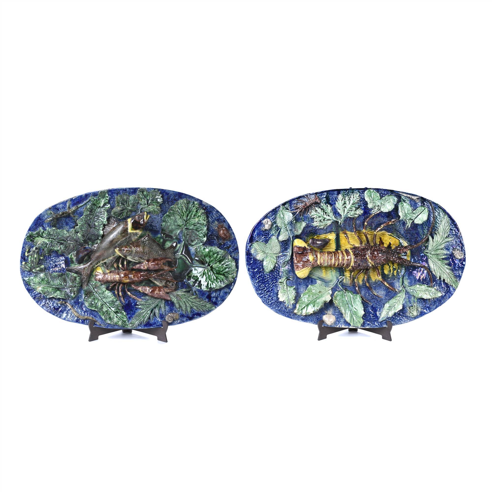 FRANÇOIS MAURICE (1846-1896). TWO TRAYS OR PLATTERS.