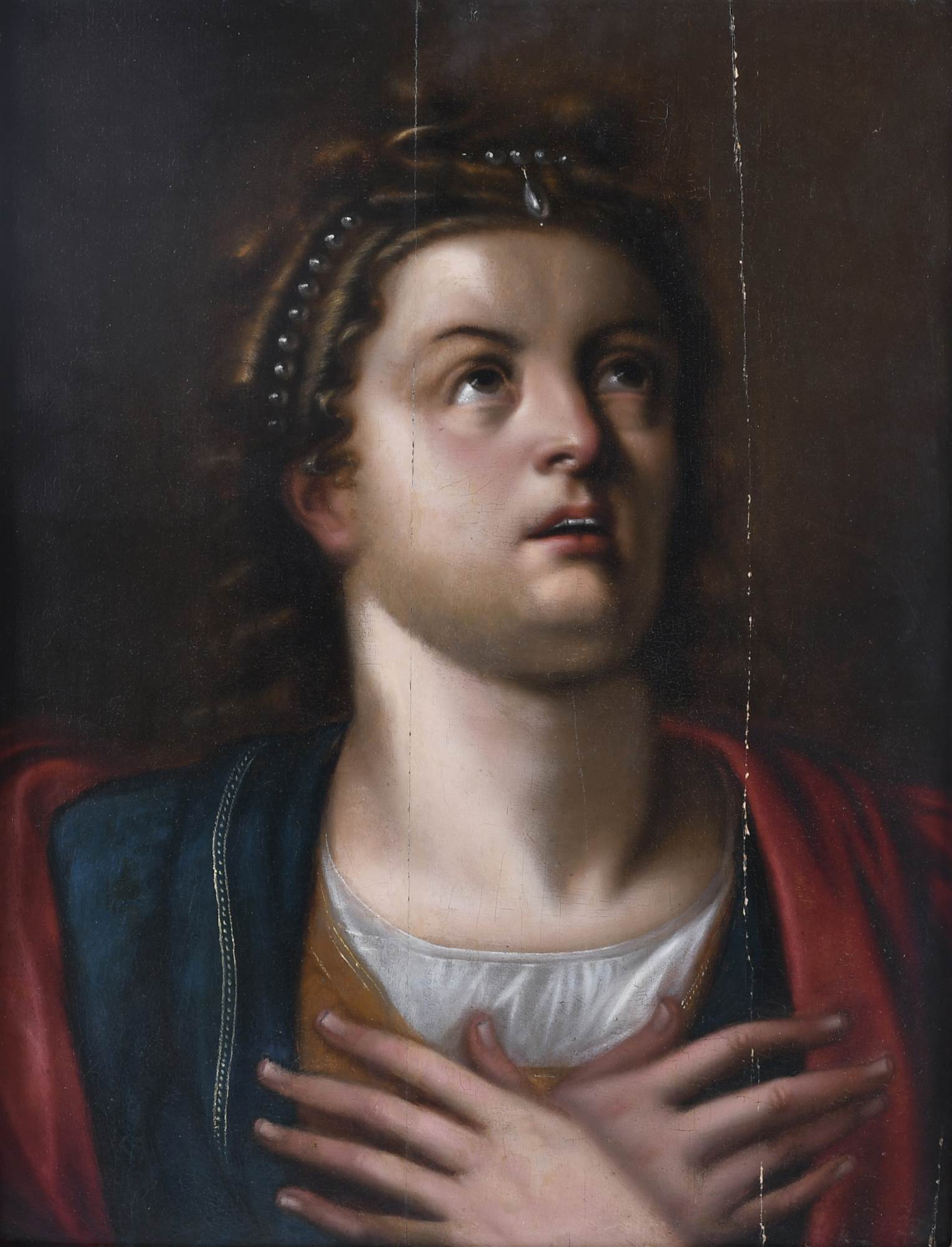 ATTRIBUTED TO 17TH-CENTURY FLEMISH SCHOOL. "HOLY WOMAN IN E