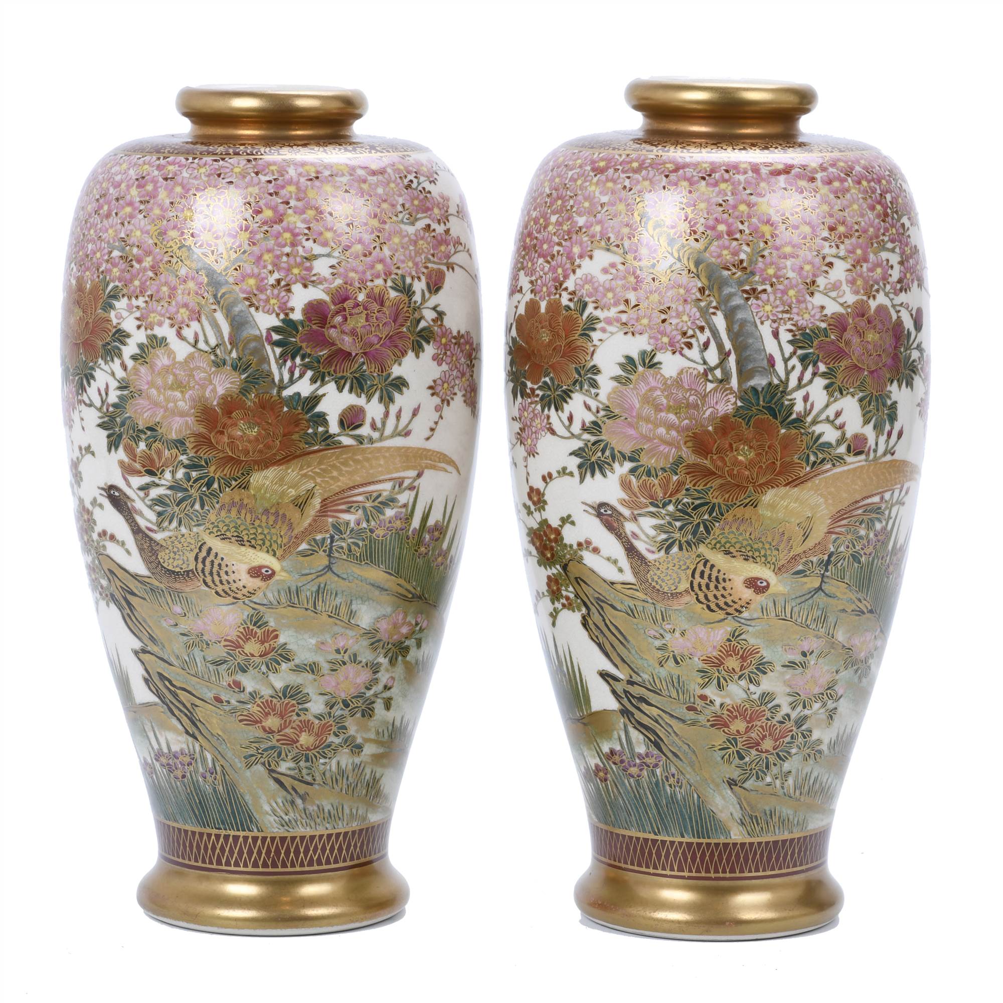 PAIR OF JAPANESE VASES, MID 20TH CENTURY.