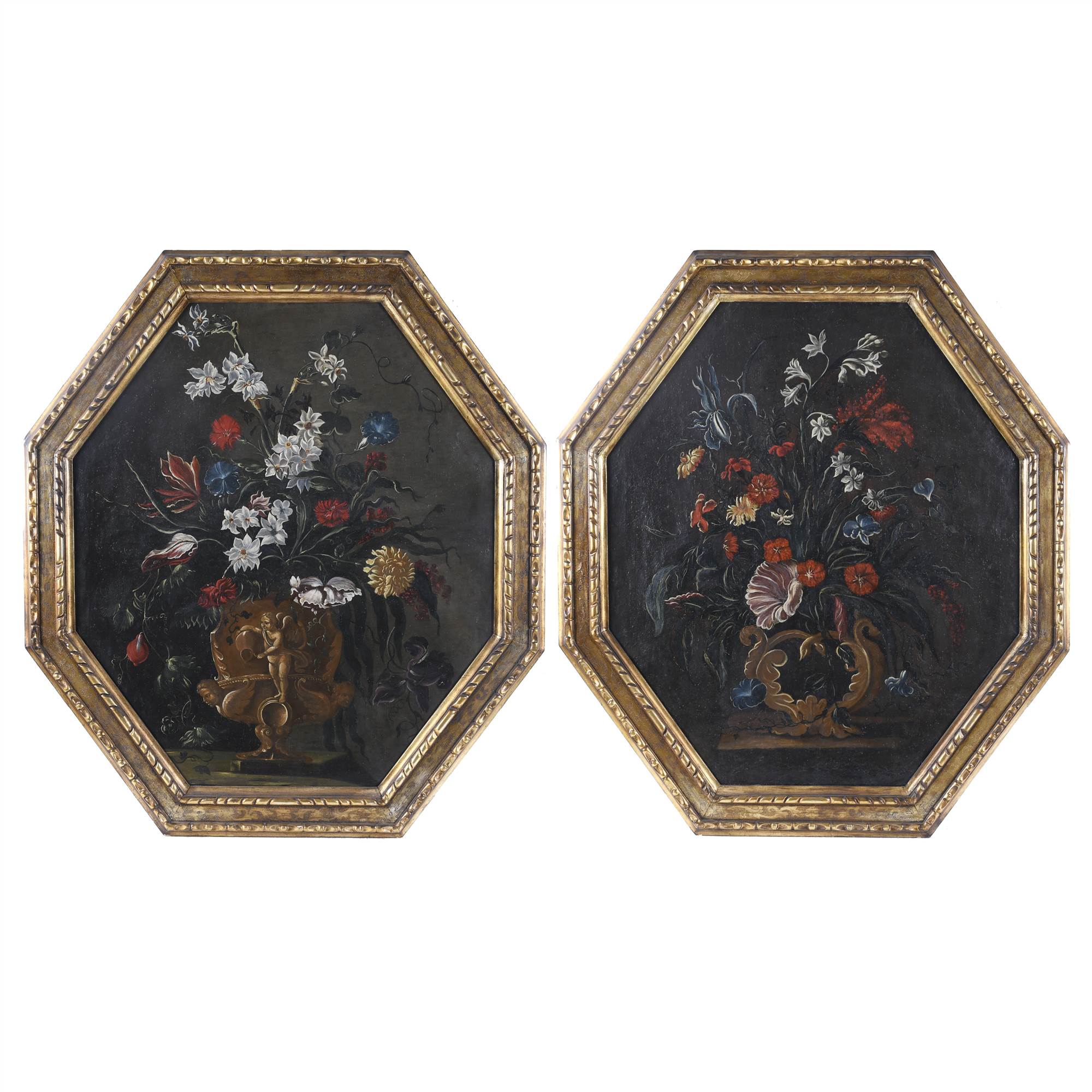 18TH CENTURY MALLORCAN SCHOOL "FLOWER VASES".