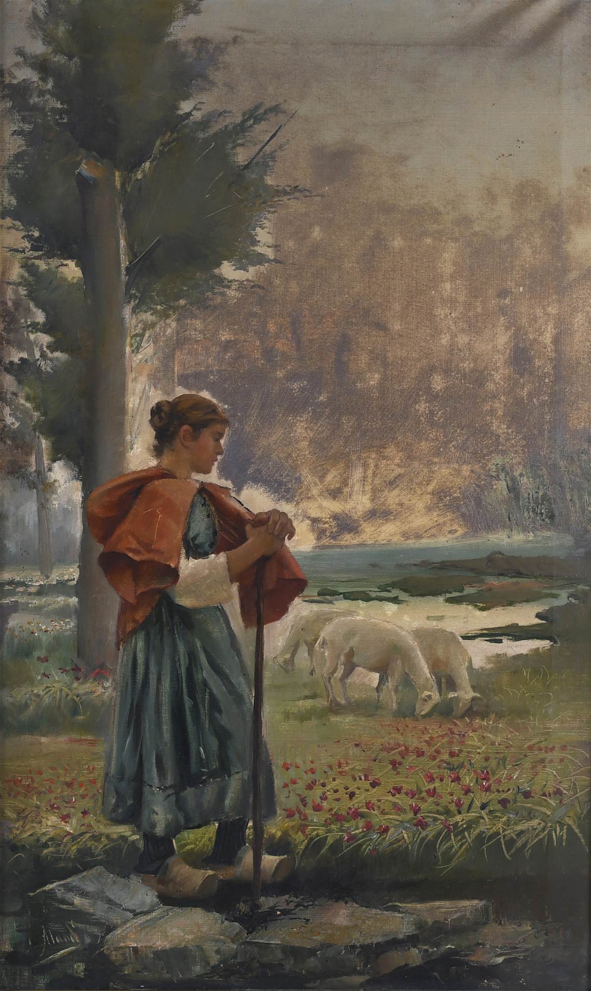 CRISTÒFOR ALANDI (1856-1896). "SHEPHERDESS".