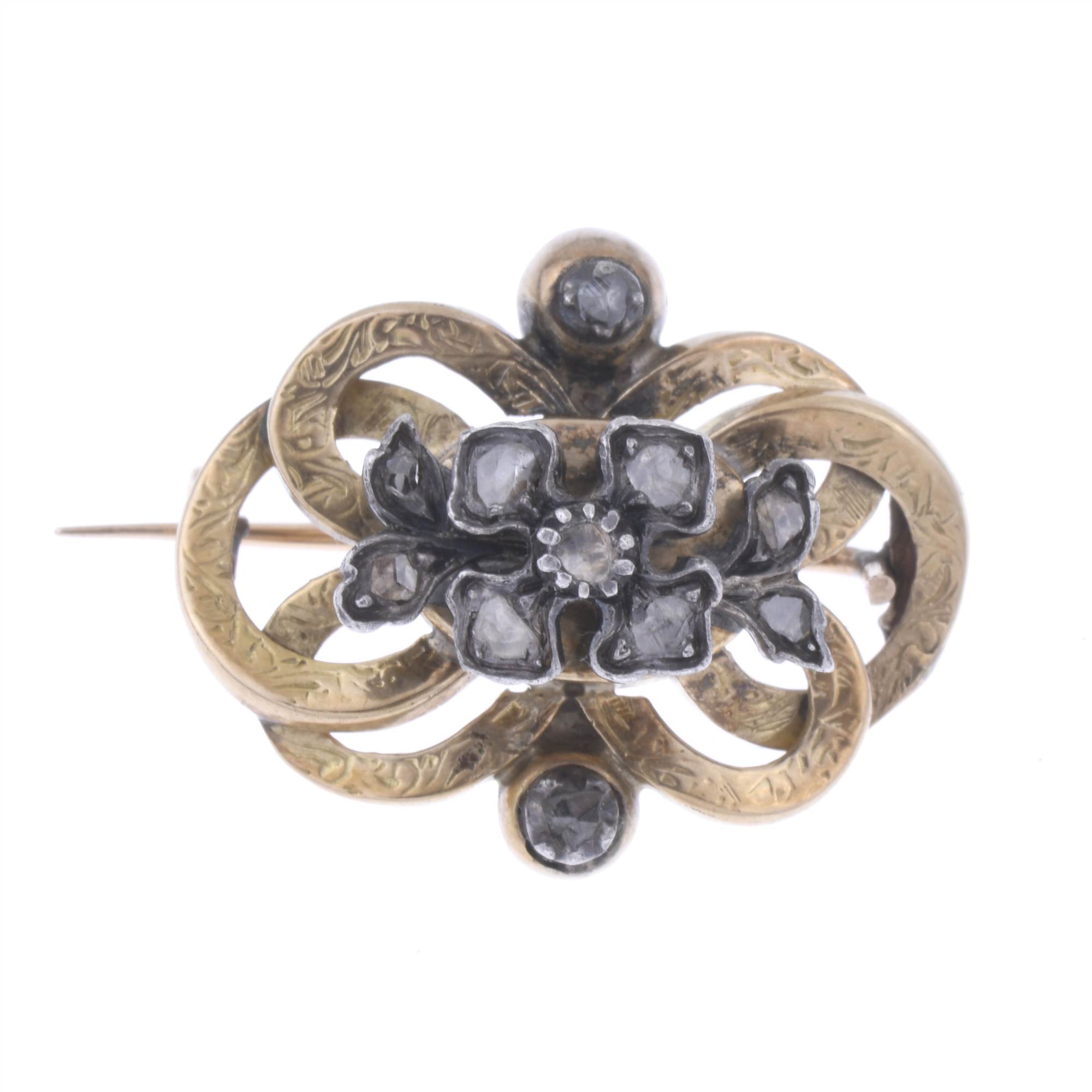 SMALL BROOCH WITH DIAMONDS, LATE 19TH CENTURY.