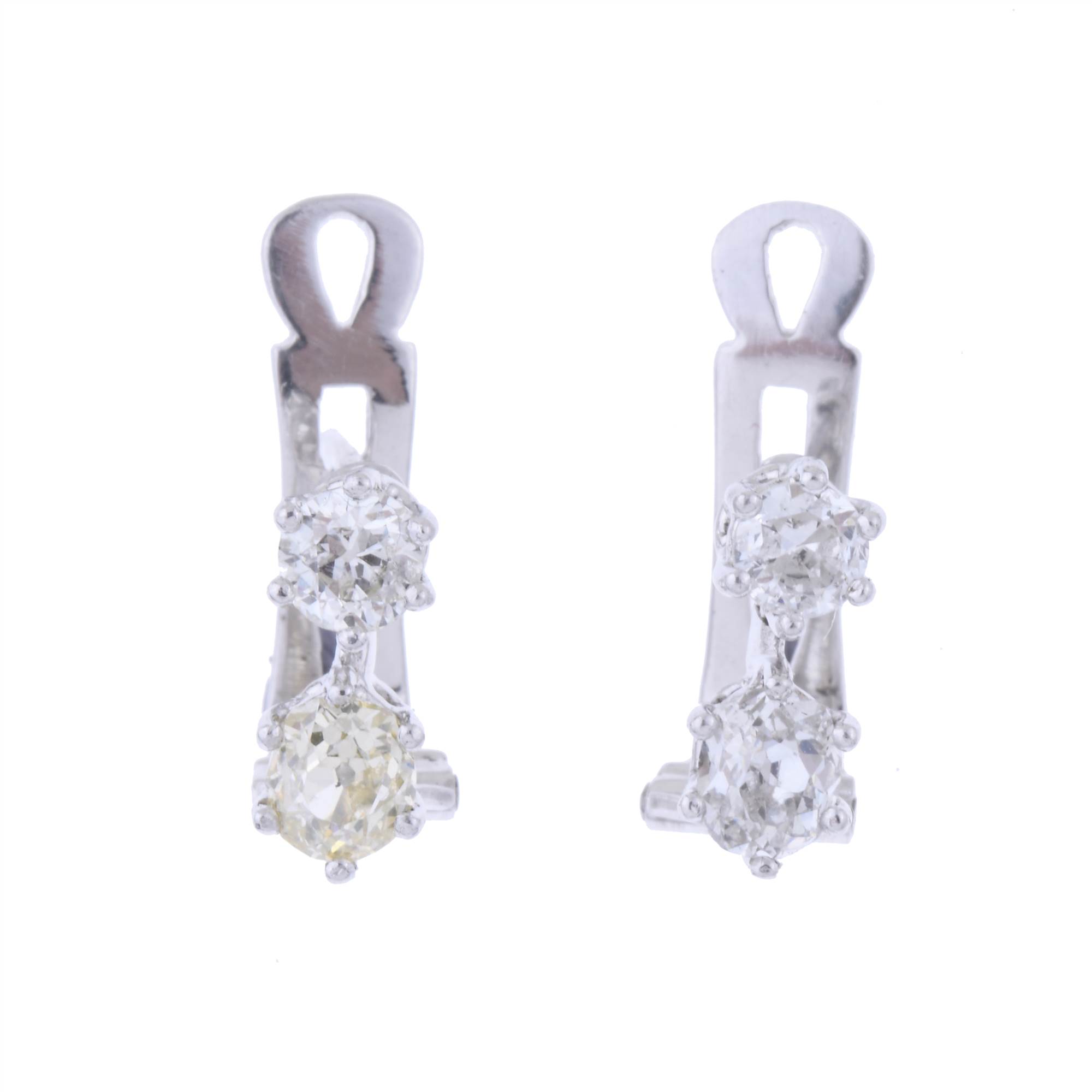 PENDIENTES EN ORO BLANCO Y DIAMANTES.