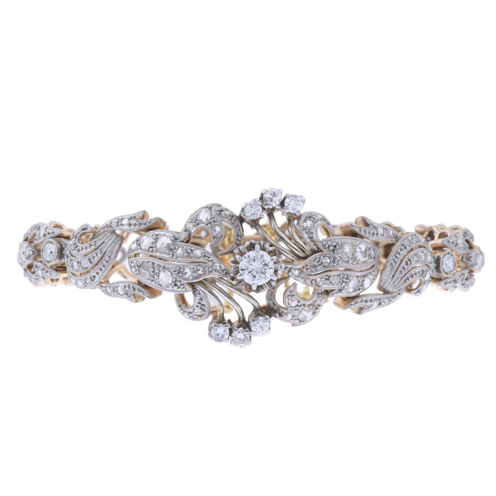 BICOLOUR BRACELET WITH DIAMONDS.