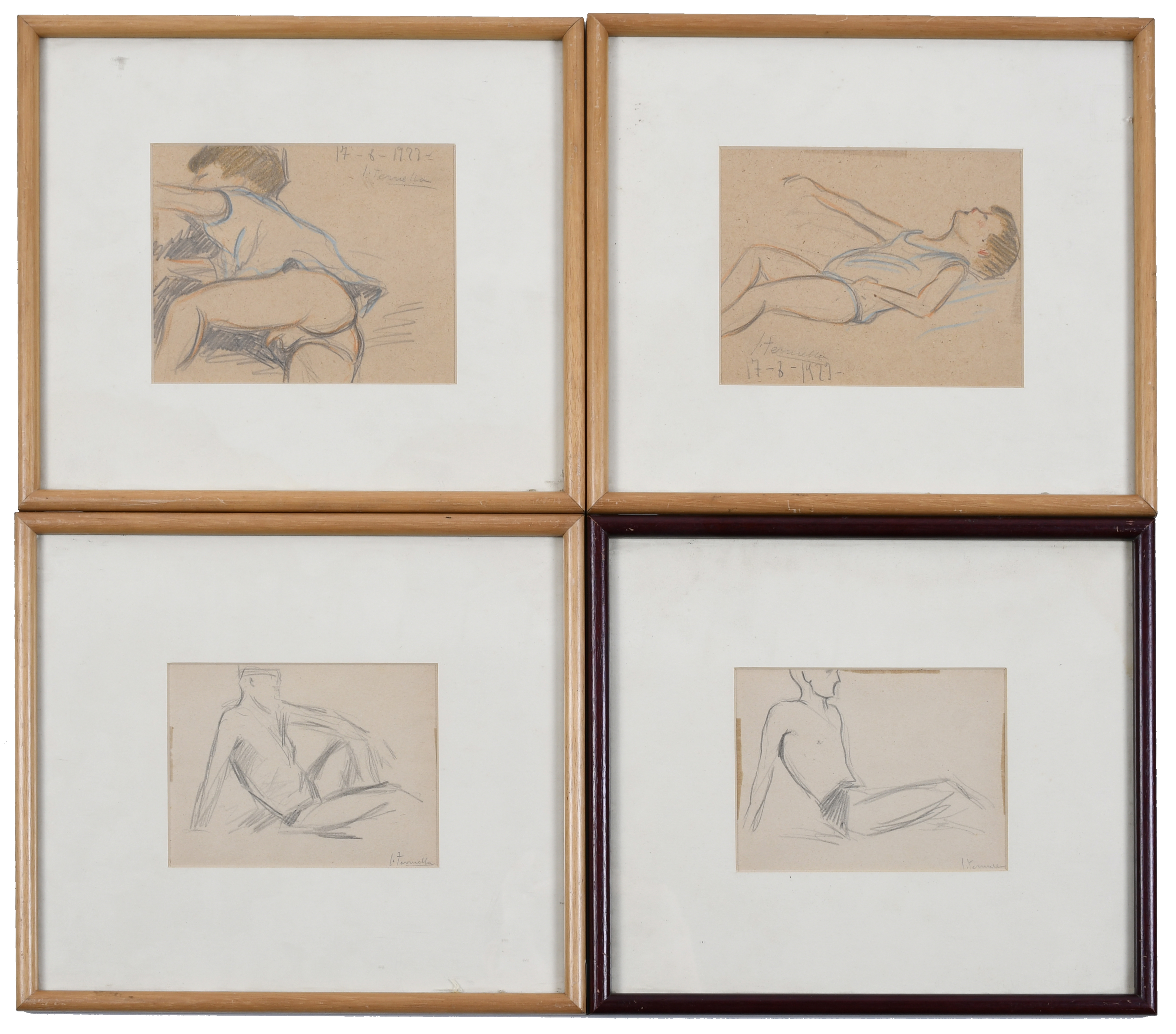 JOAQUIM TERRUELLA MATILLA (1891-1957). Set of 4 studies or