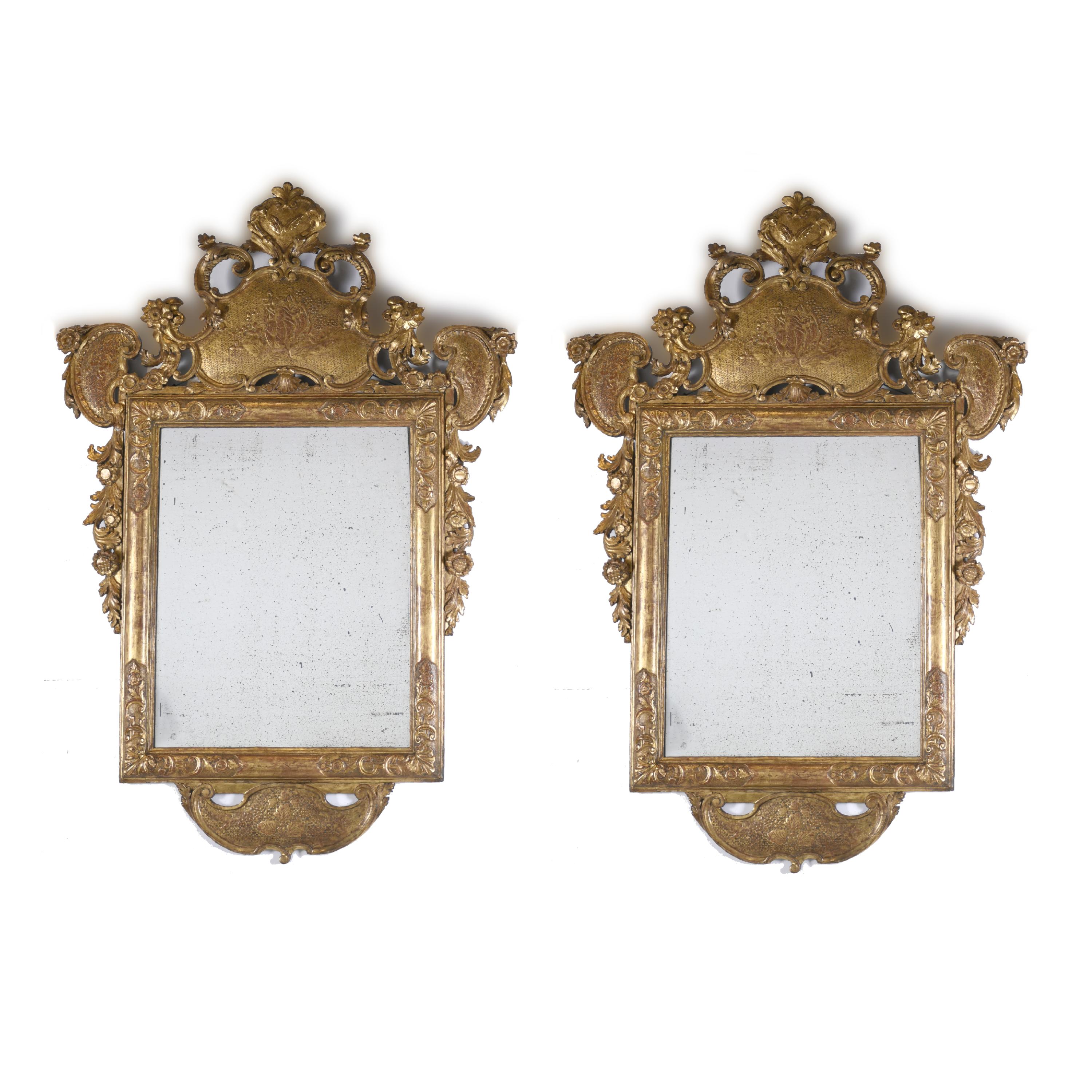 TWO LARGE WALL MIRRORS, 19TH CENTURY.