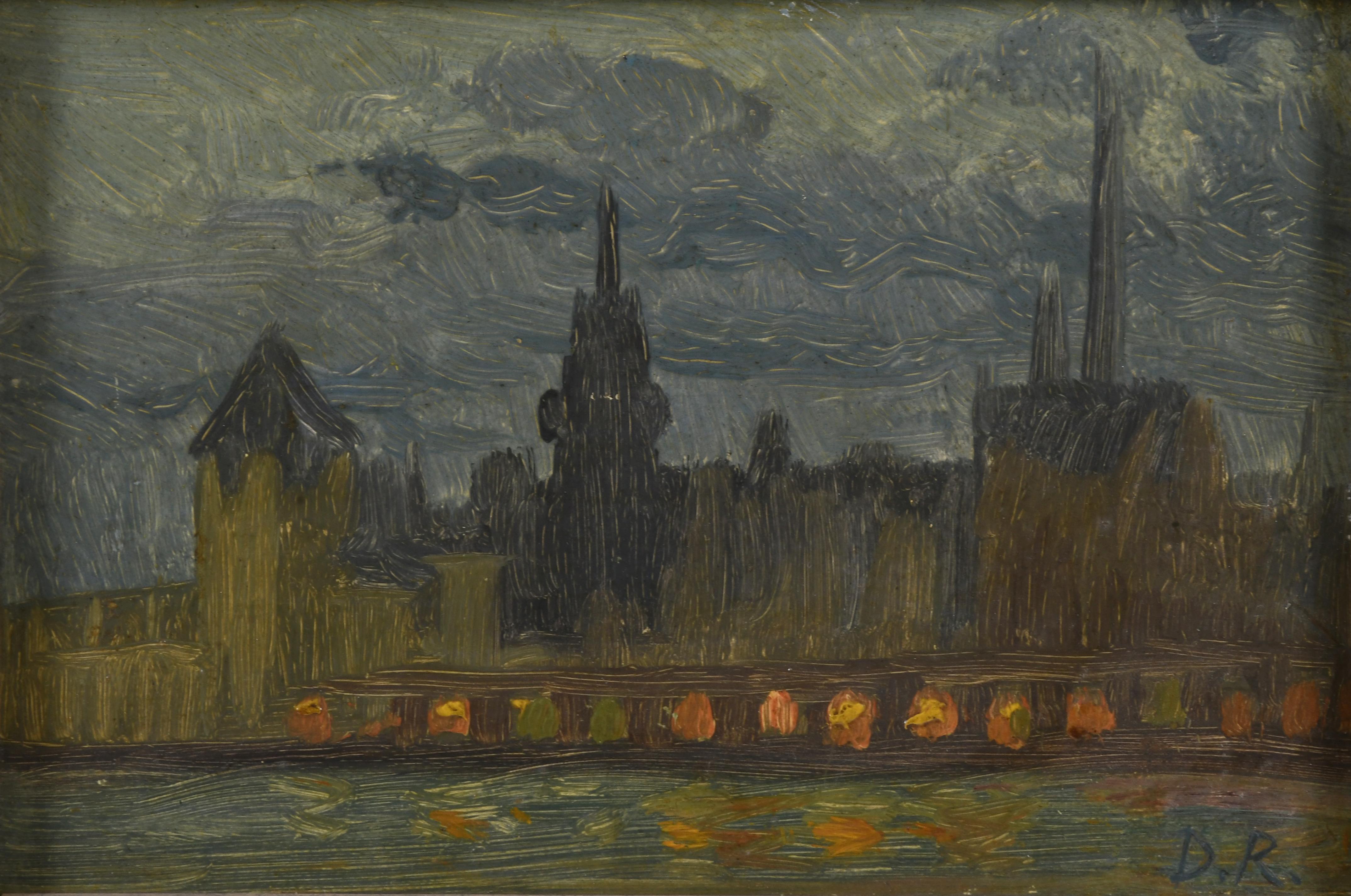 ATTRIBUTED TO DARÍO DE REGOYOS (1857-1913). "BUILDING ON TH