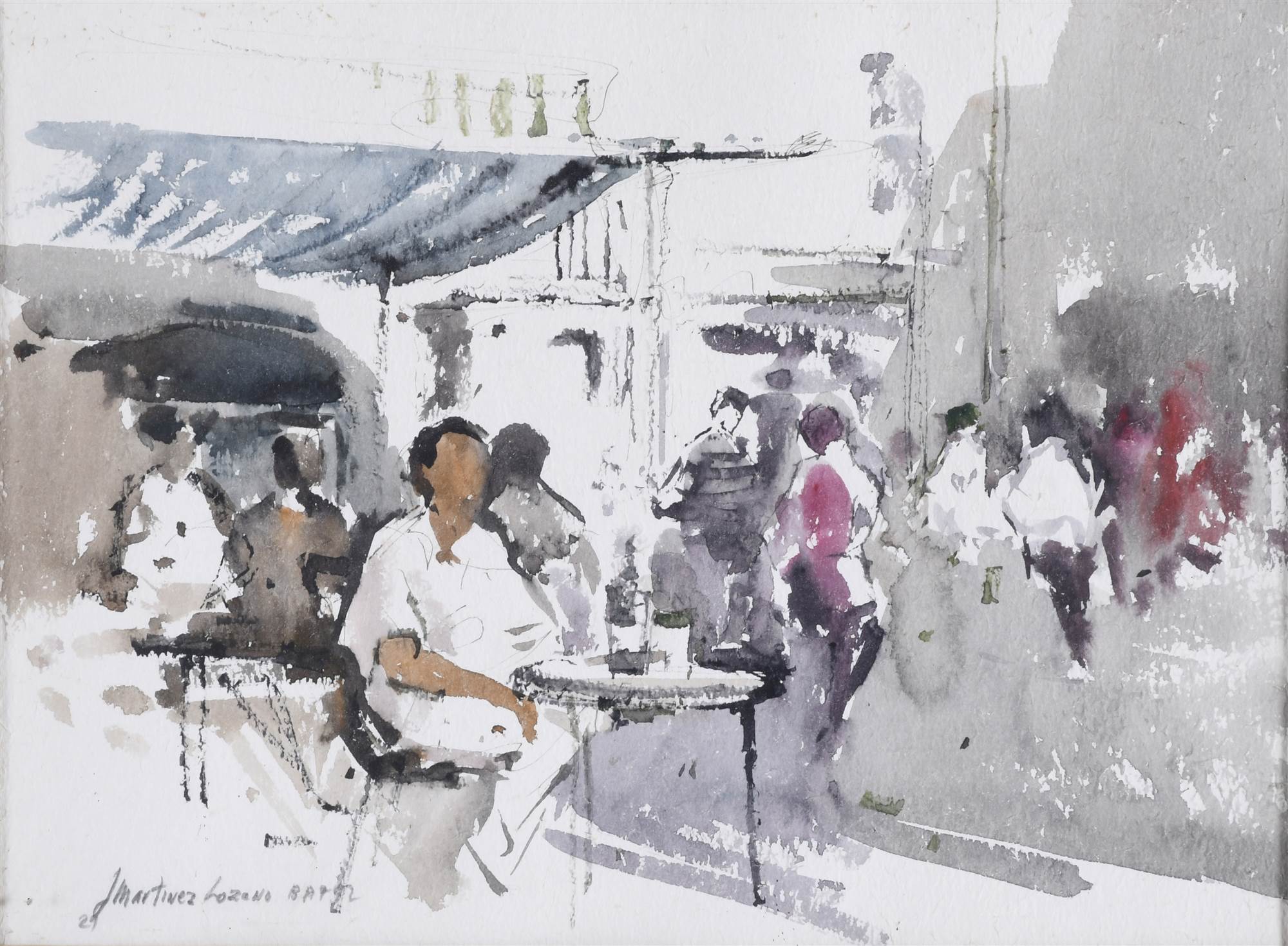 JOSEP MARTÍNEZ LOZANO (1923-2006). "TERRAZA DE UN BAR", 199