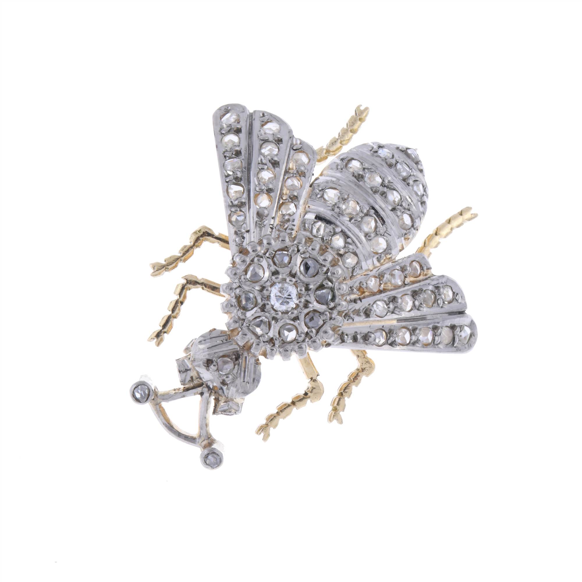 BROCHE MOSCA CON DIAMANTES.