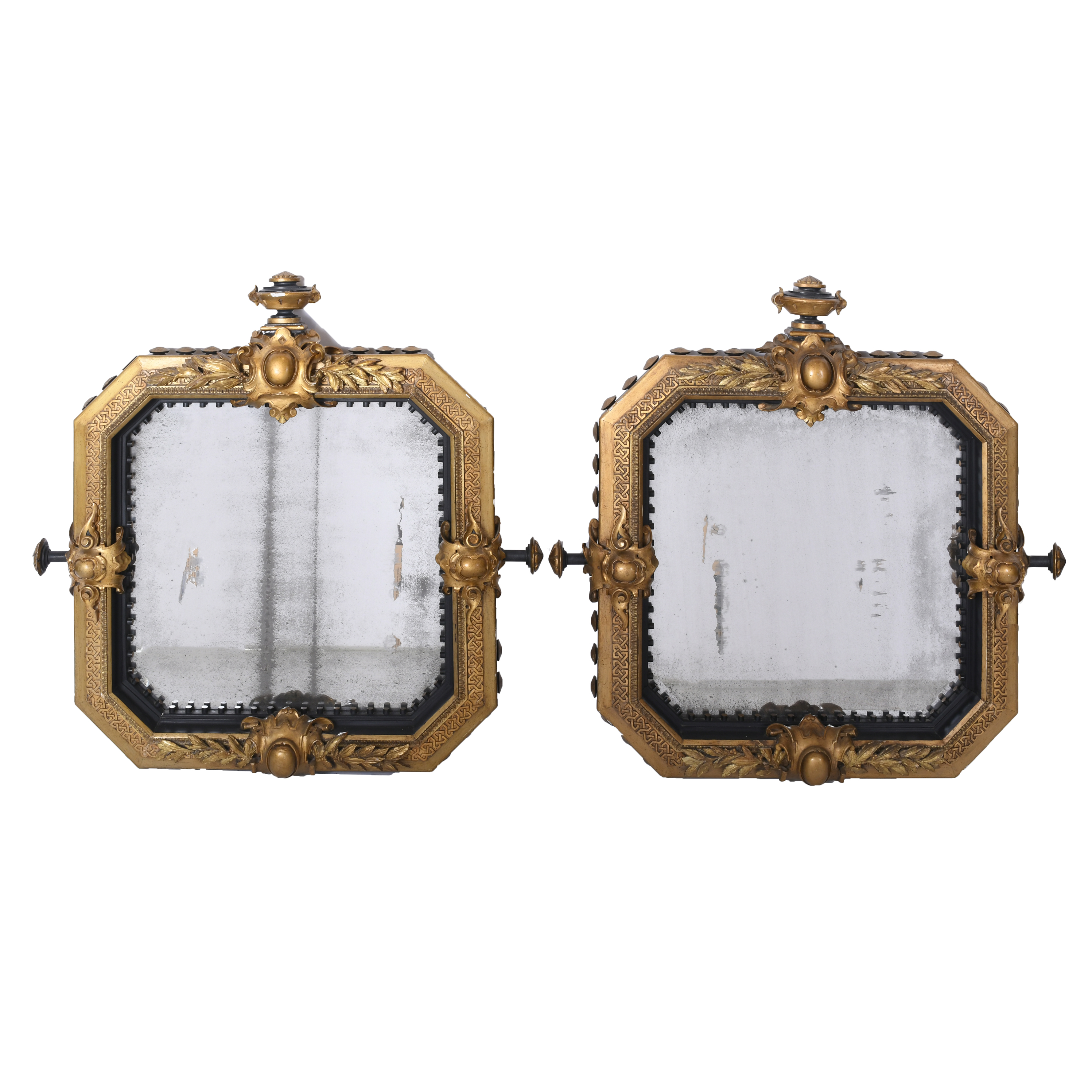 PAIR OF ALPHONSINE-STYLE WALL MIRRORS, LATE 19TH CENTURY-EA