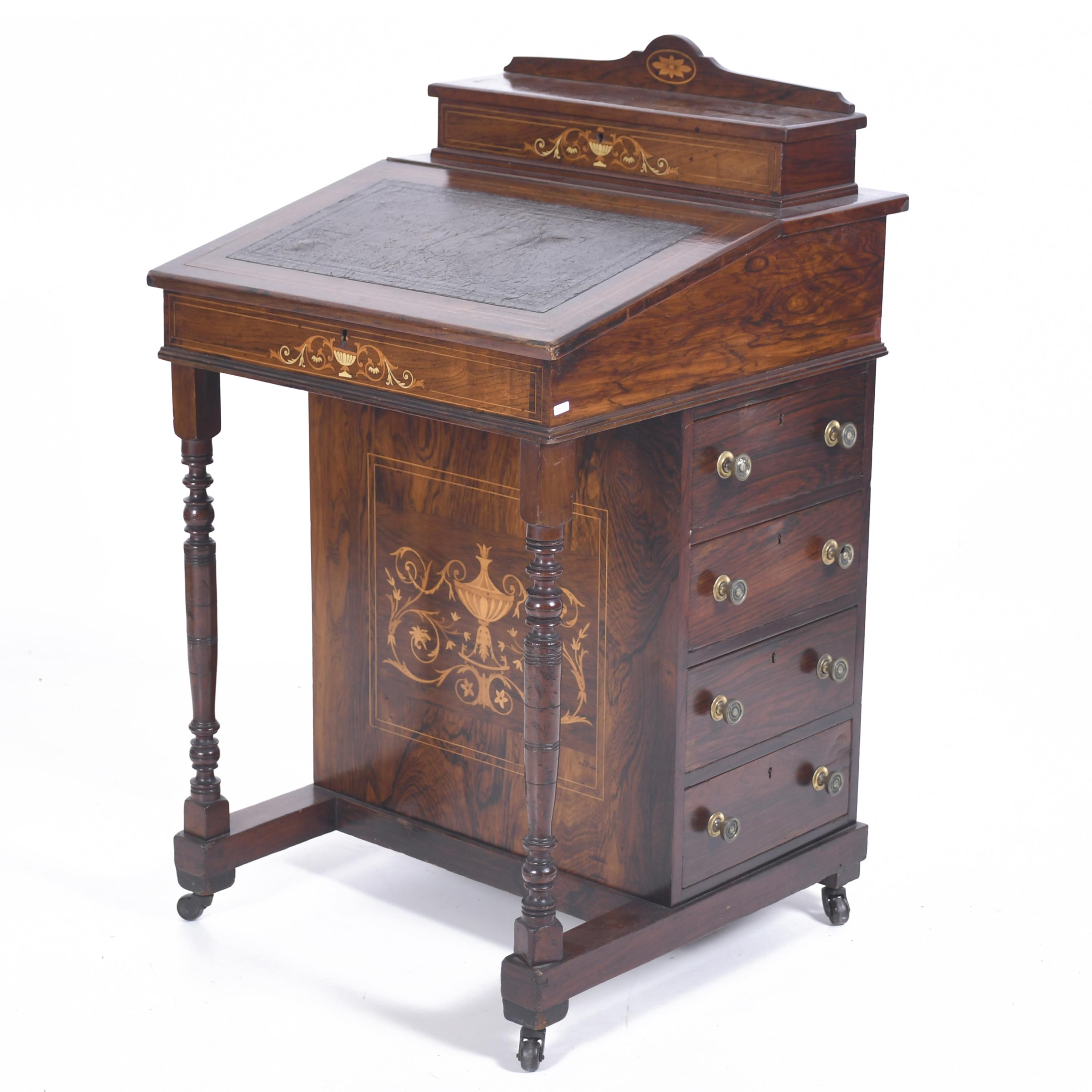 ENGLISH "DAVENPORT" WRITING DESK, NEOCLASSICAL STYLE, LATE 