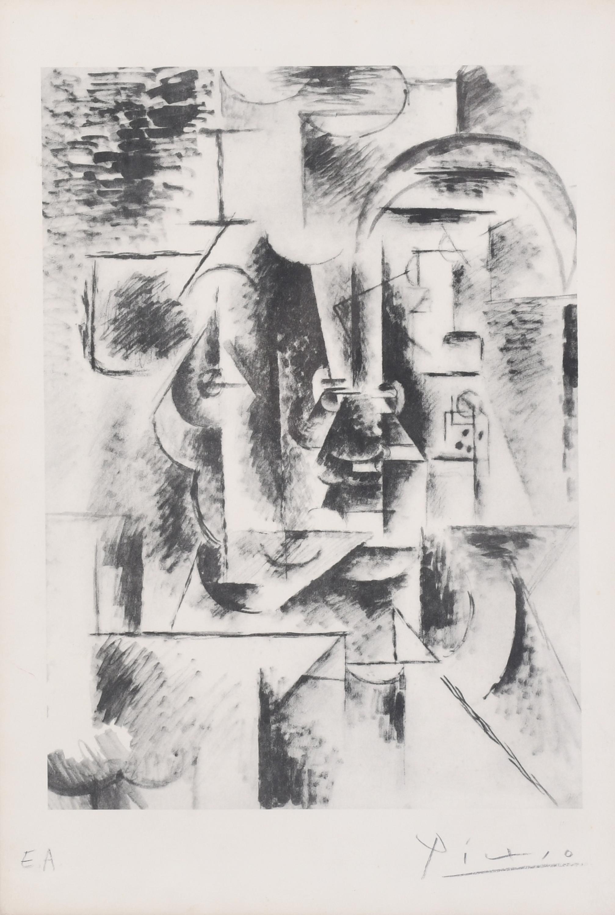 PABLO PICASSO (1881-1973). "MAN WITH A PIPE", 1946 (1911). 