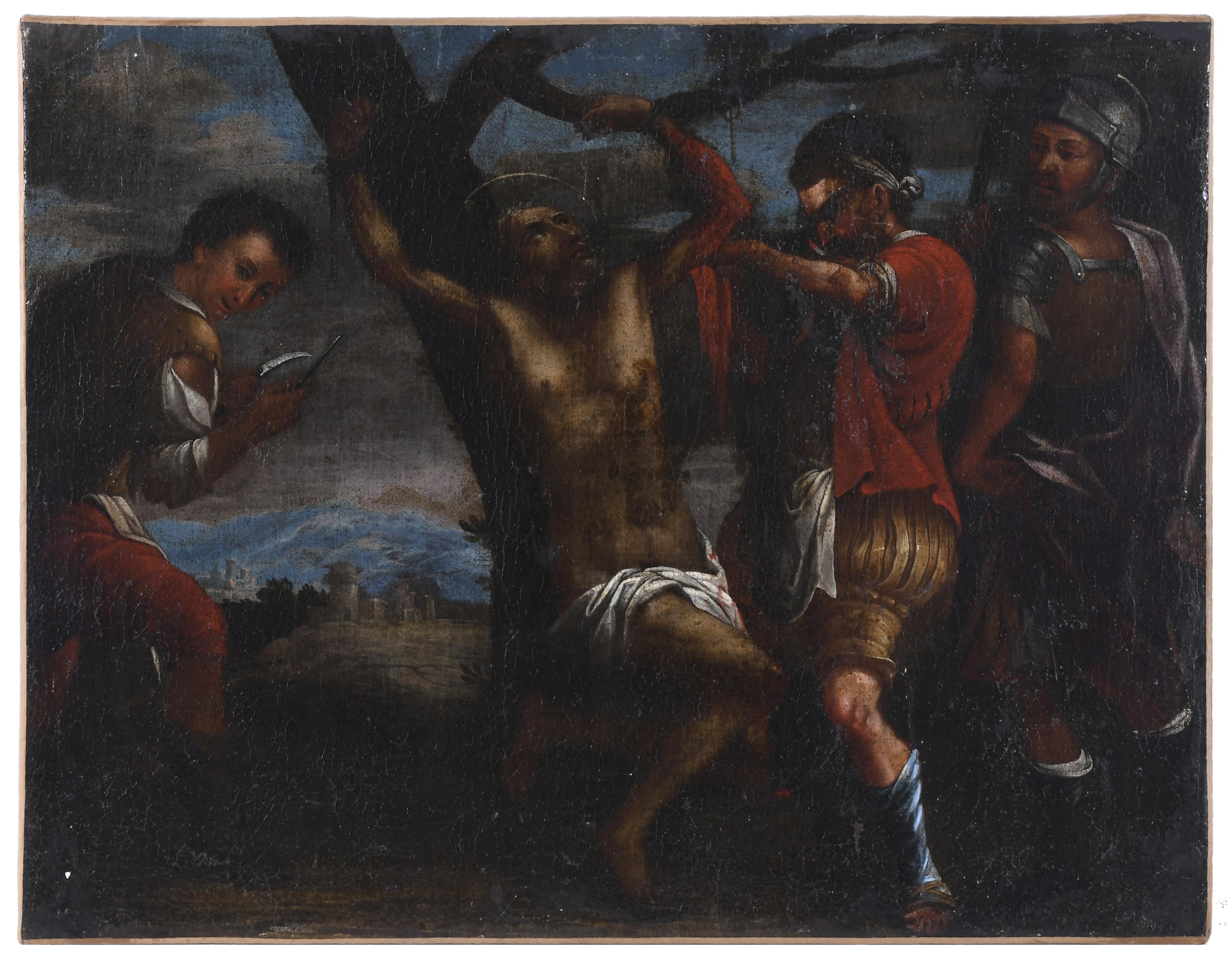 17TH/18TH SPANISH SCHOOL. "MARTYRDOM OF SAINT BARTHOLOMEW".