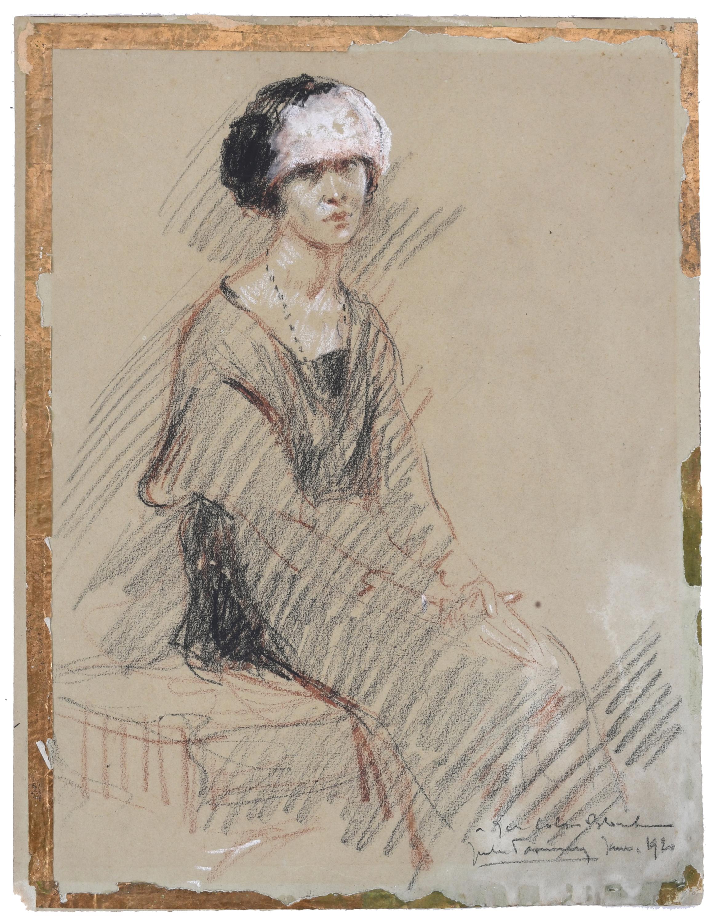ATTRIBUTED TO CATALAN SCHOOL, 1920 "GIRL WITH A HEADDRESS",