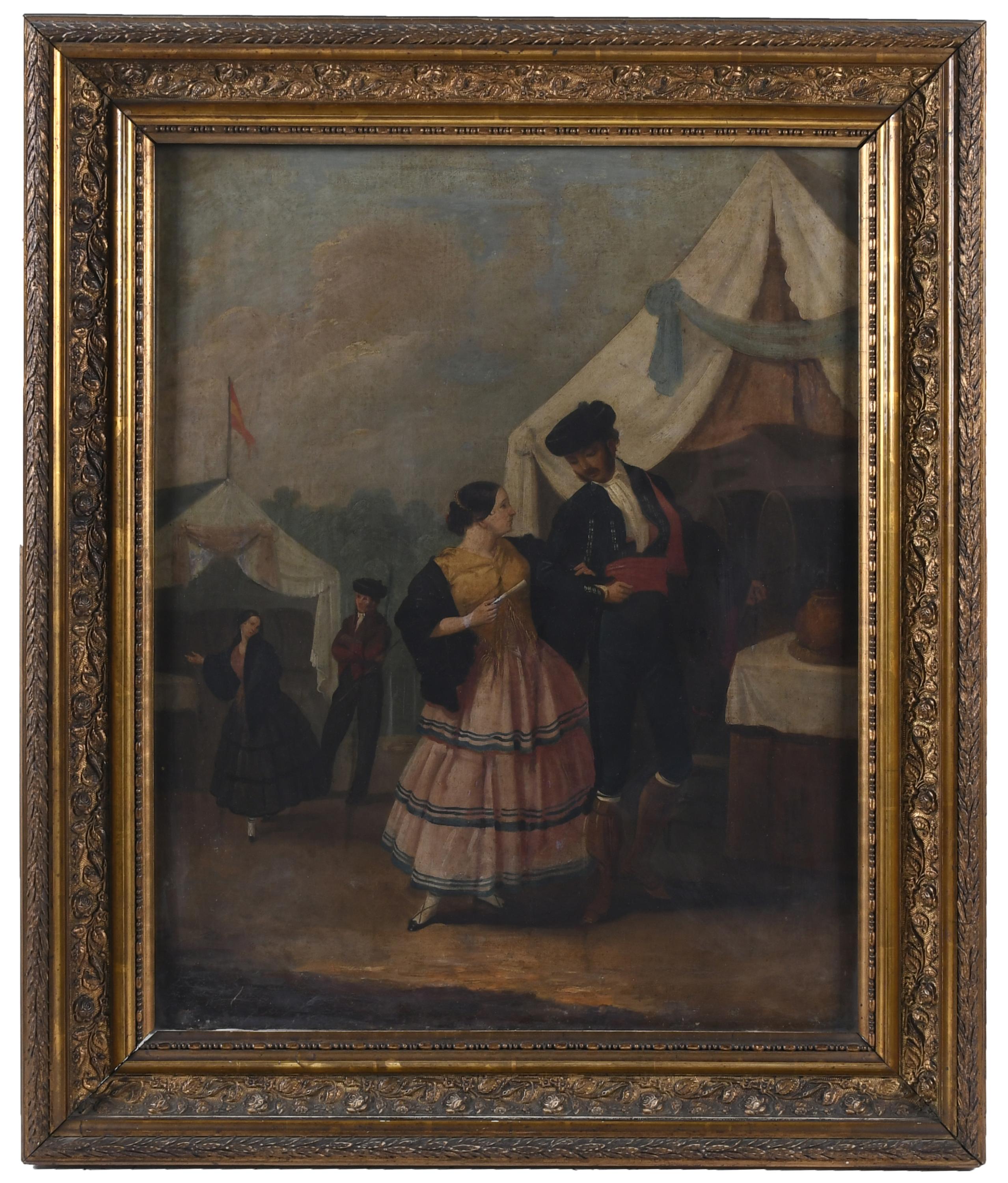 ANDALUSIAN SCHOOL, MID 19TH CENTURY. "MAJO Y MAJA", 1845.