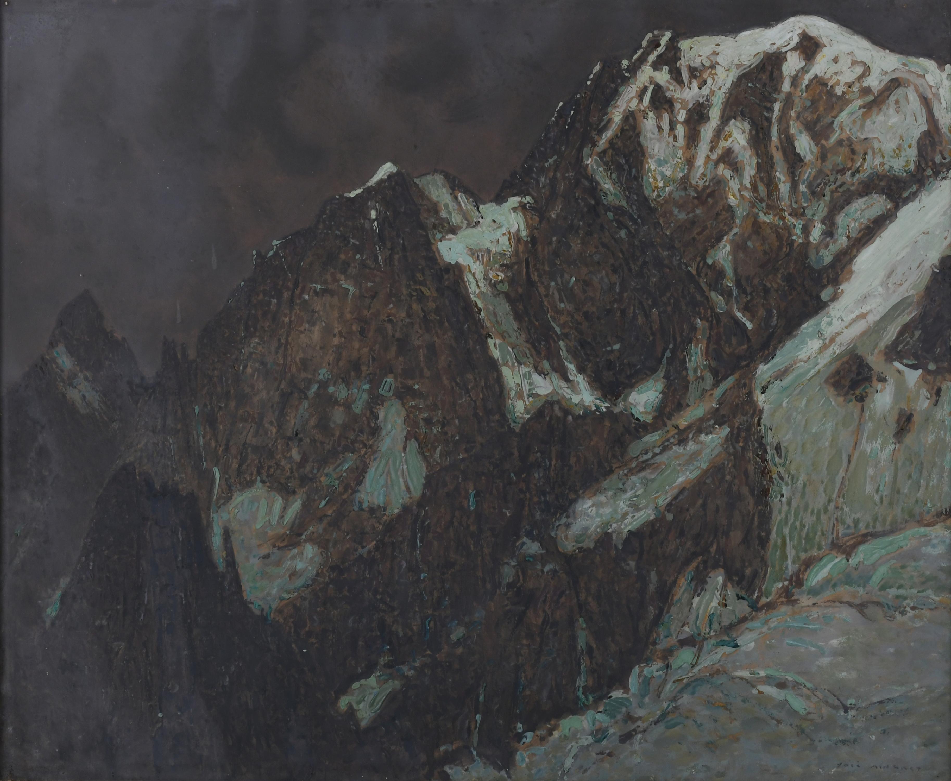 JOSÉ MINGRET (1880-1969). "LE MONT-BLANC DE COURMAYEUR (VAL