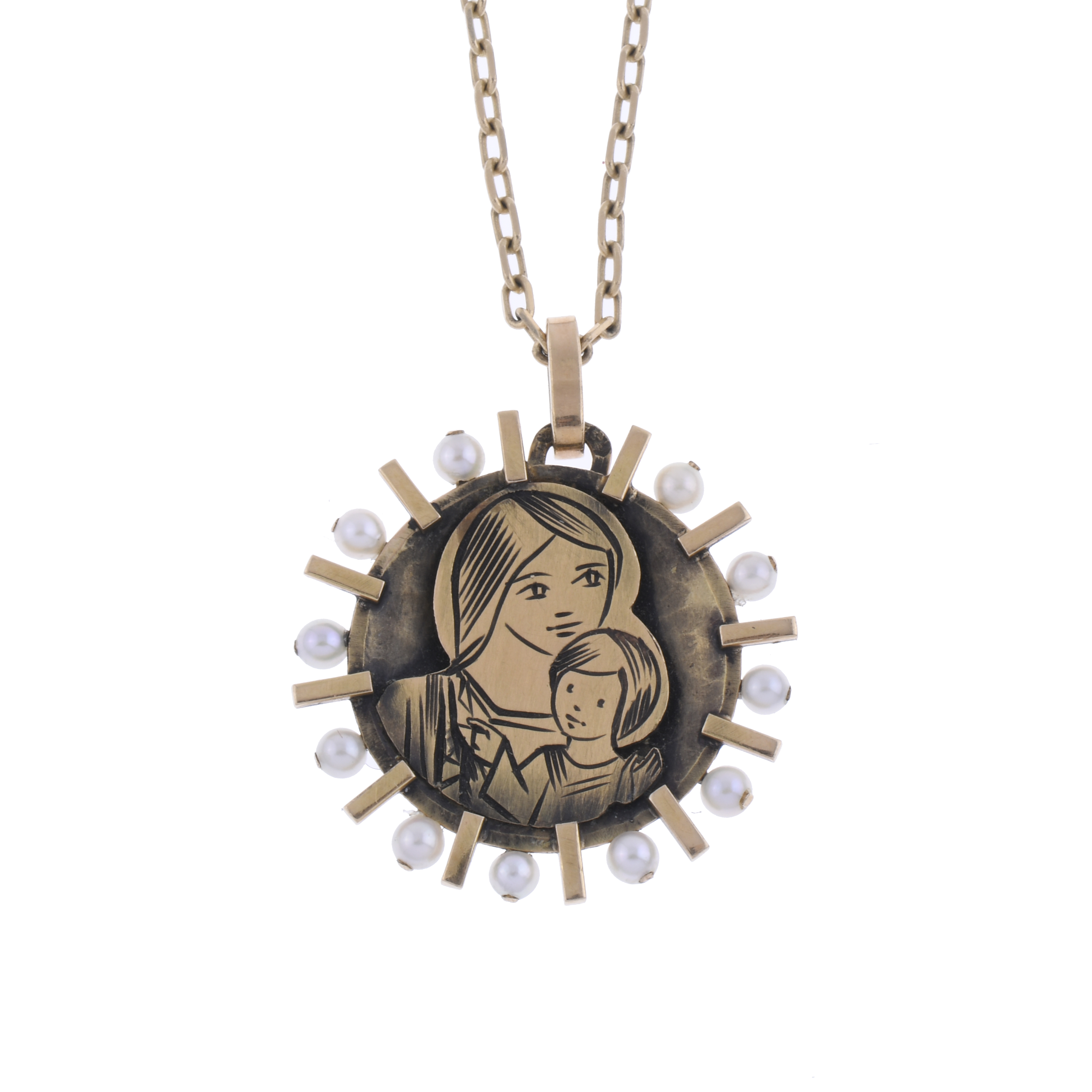 MEDAL-PENDANT DEPICTING MADONNA AND CHILD.