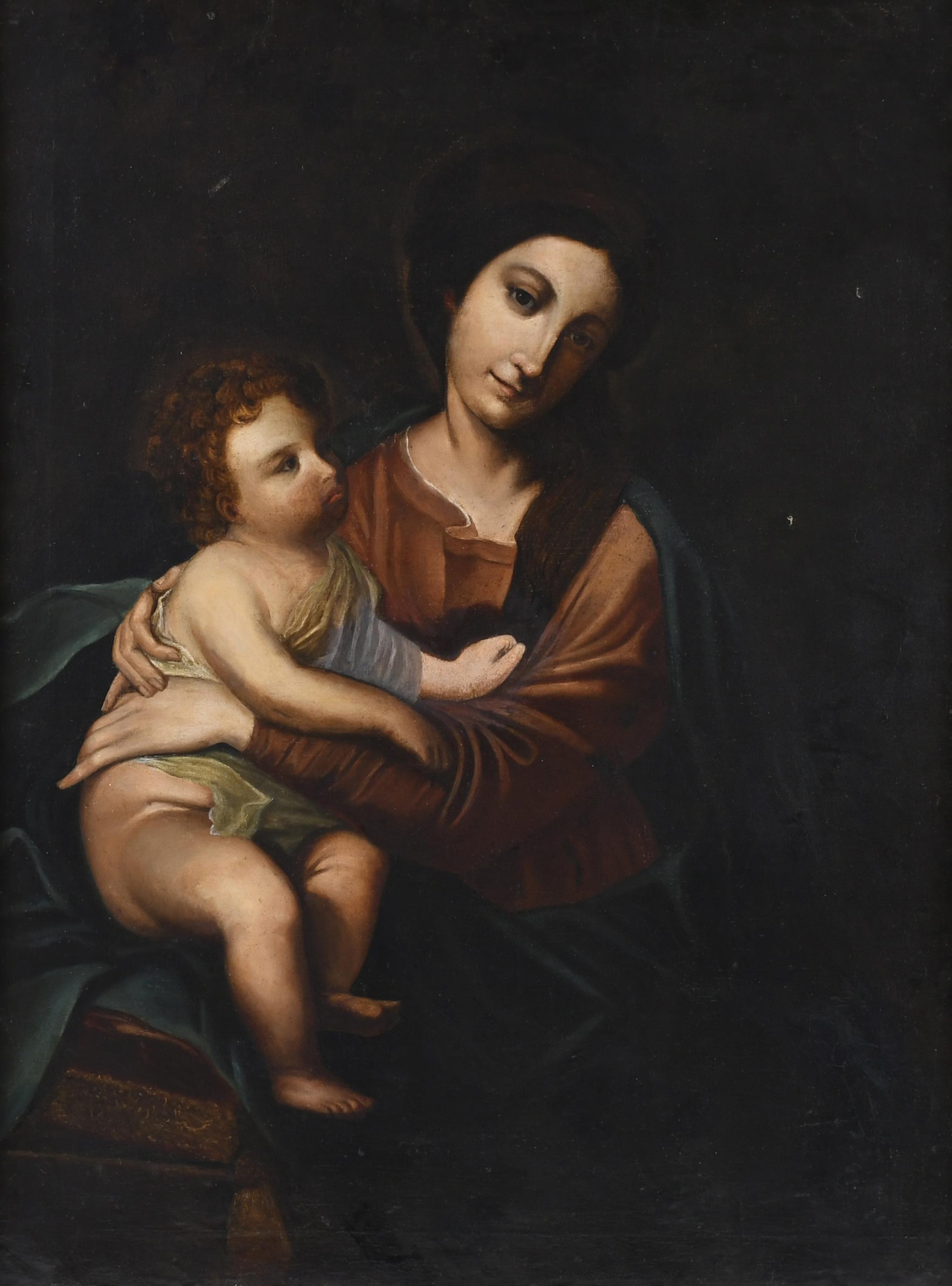 LATE 19TH CENTURY SPANISH SCHOOL. "MADONNA WITH CHILD".