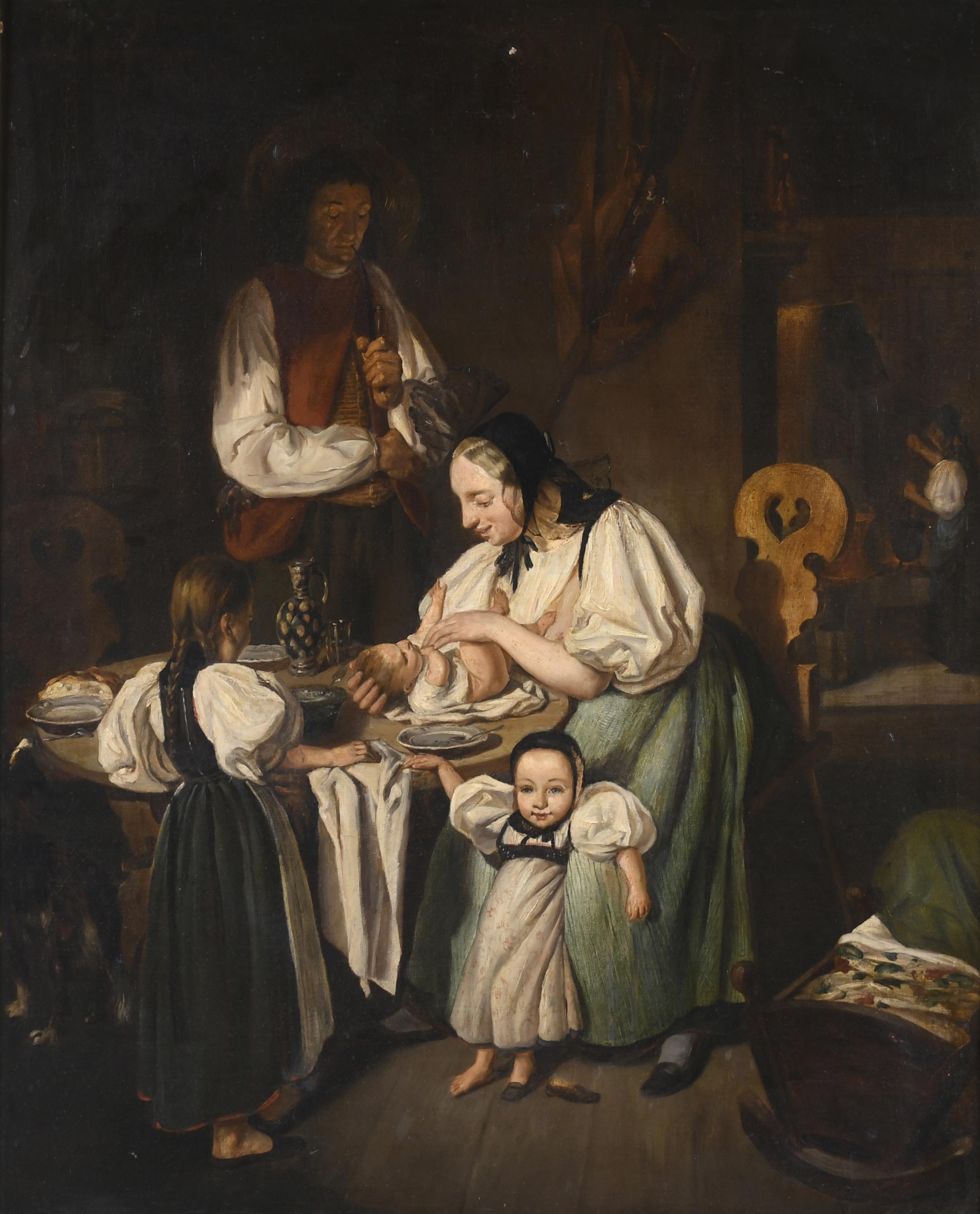 DUTCH SCHOOL, 19TH-20TH CENTURY. "FAMILY SCENE".